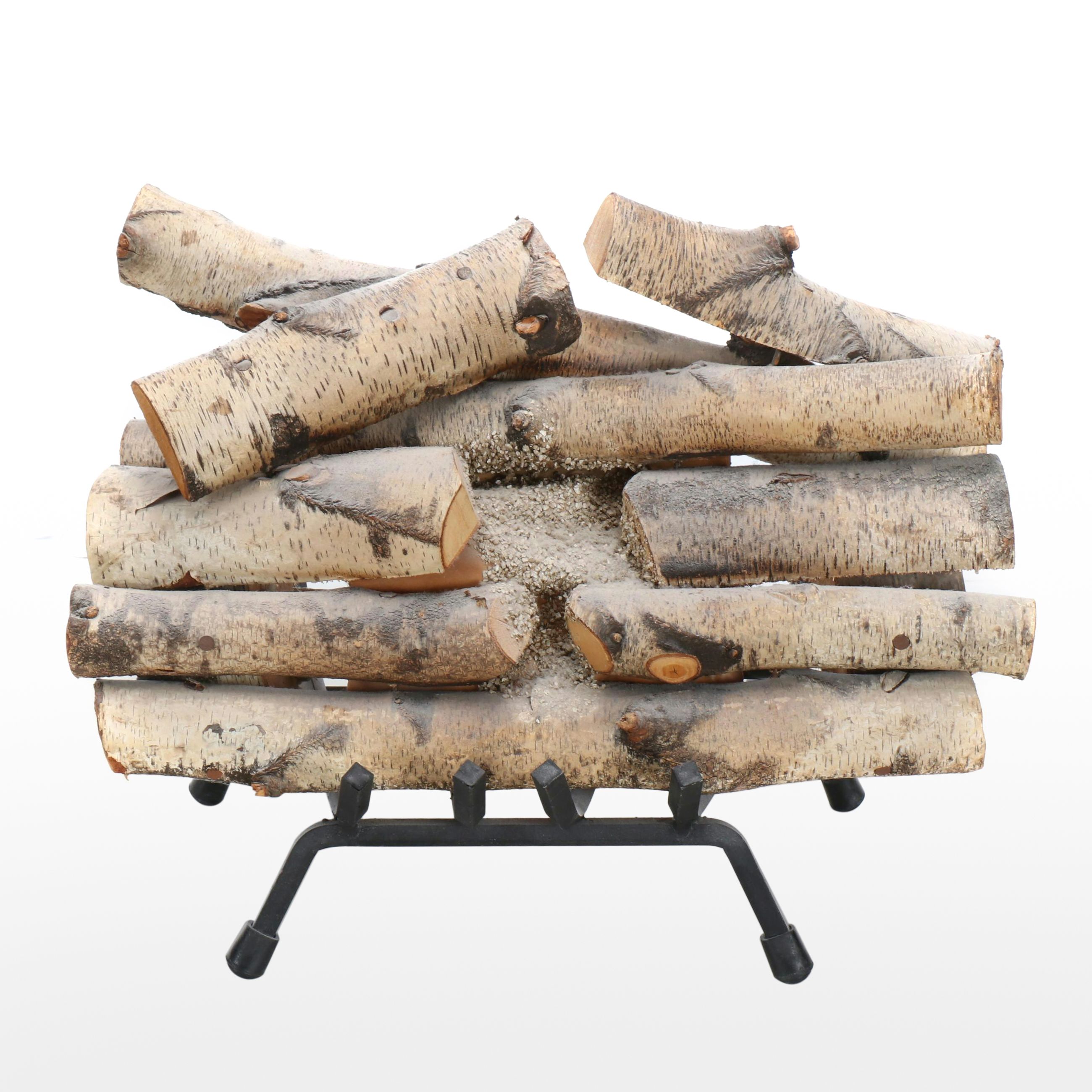 Birchwood Faux Fireplace Insert with Holder