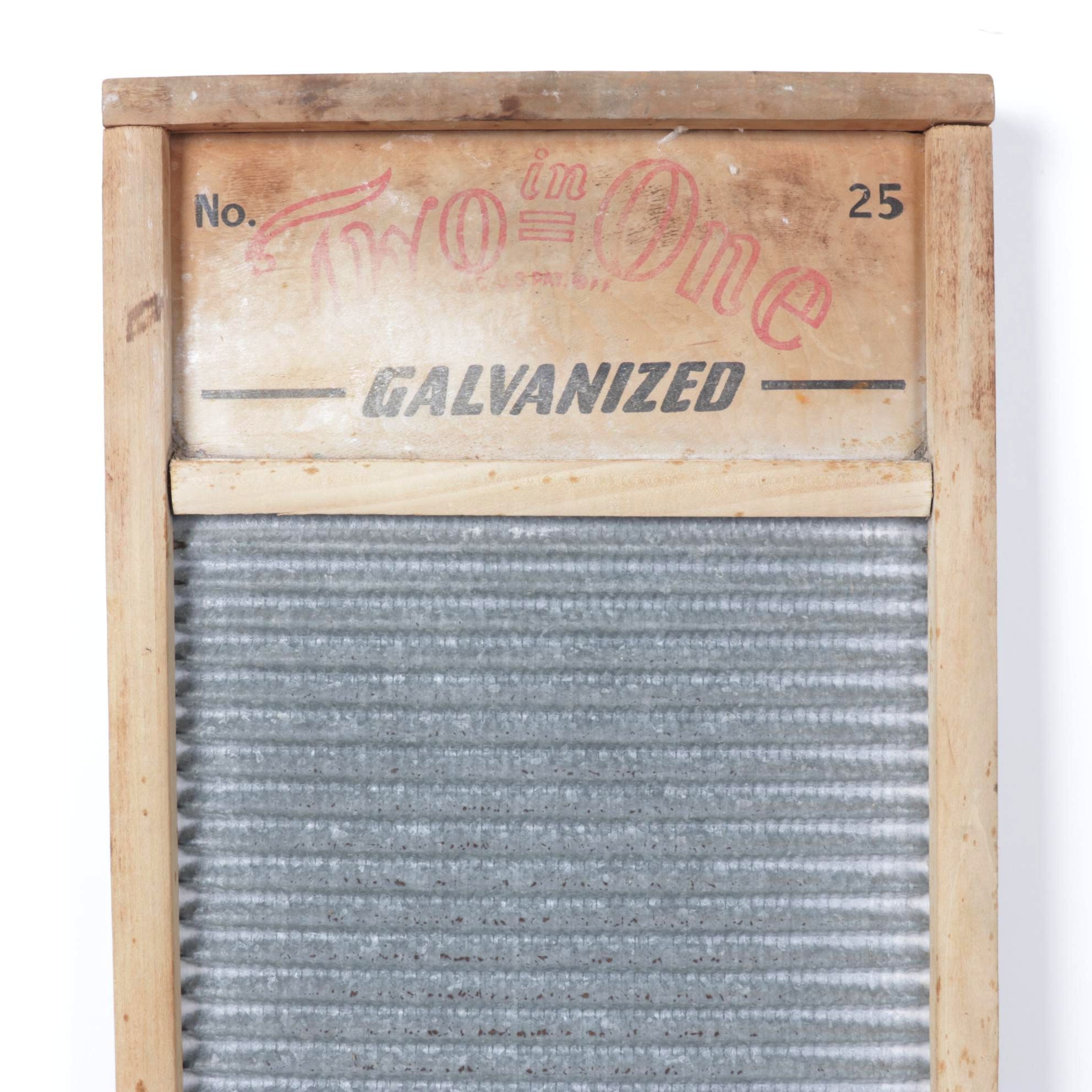 Carolina Washboard Co. "Two-in-One" Galvanized Hardwood Washboard