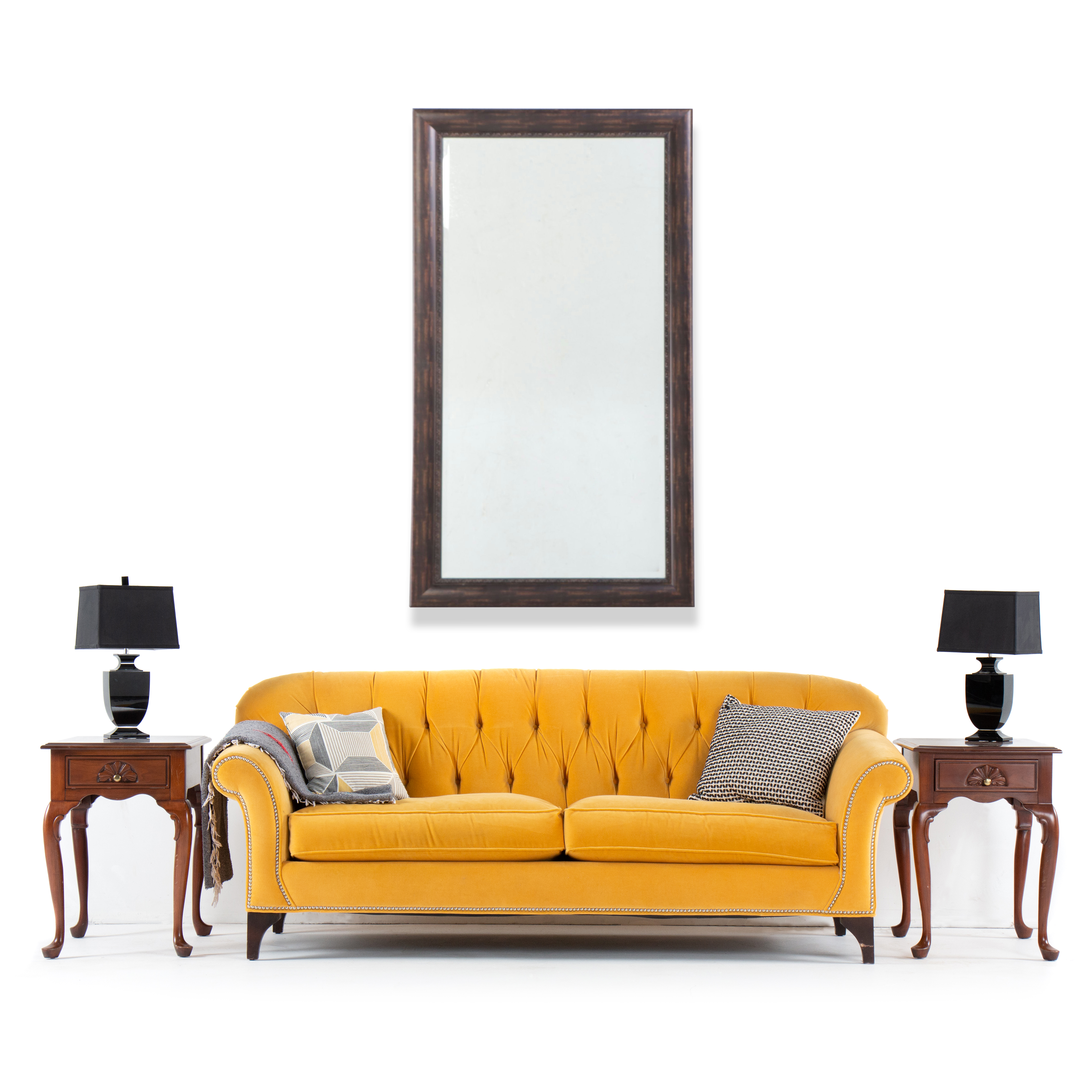 Louis Philippe Style Painted Wood Full- Length Mirror