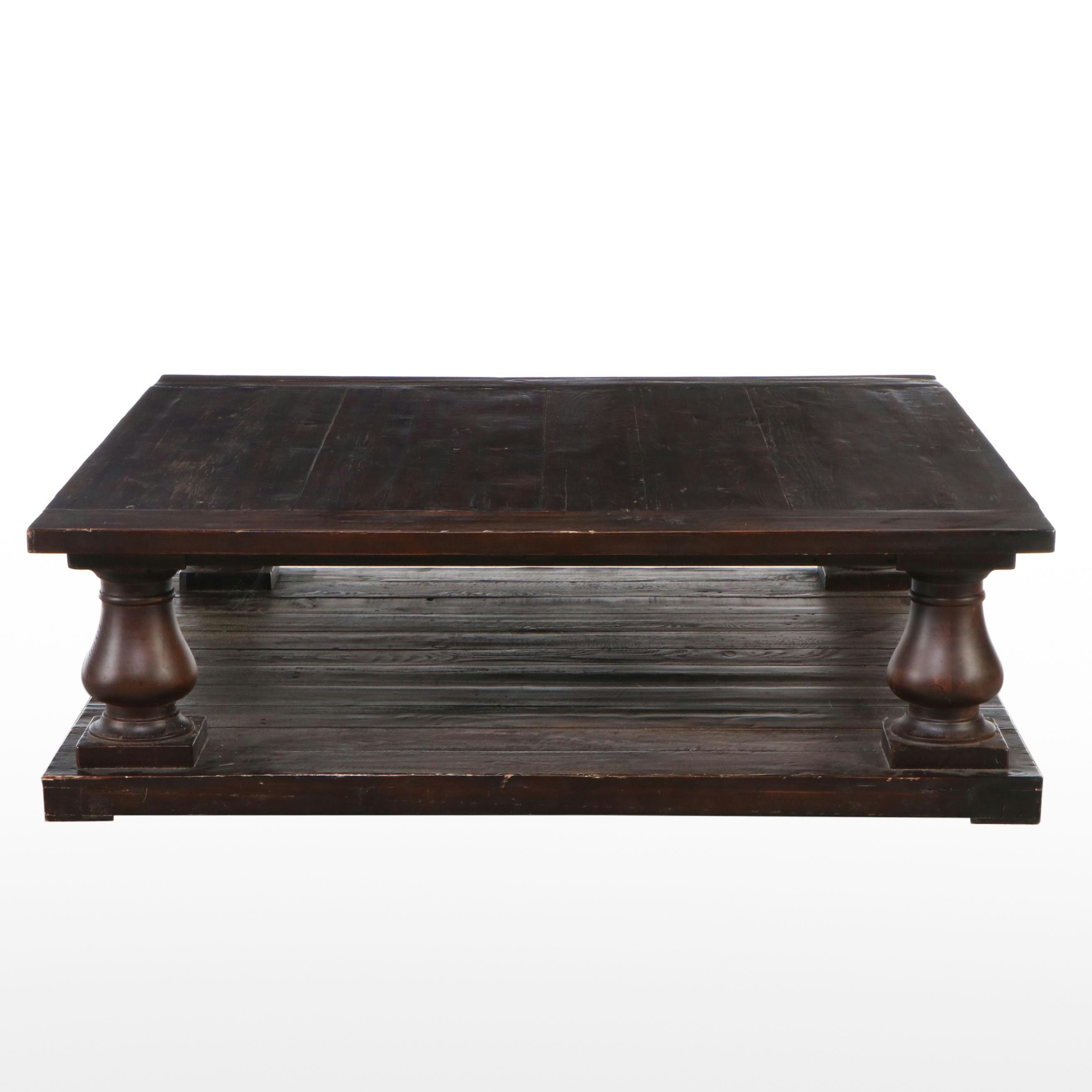 Contemporary Wood Plank Coffee Table