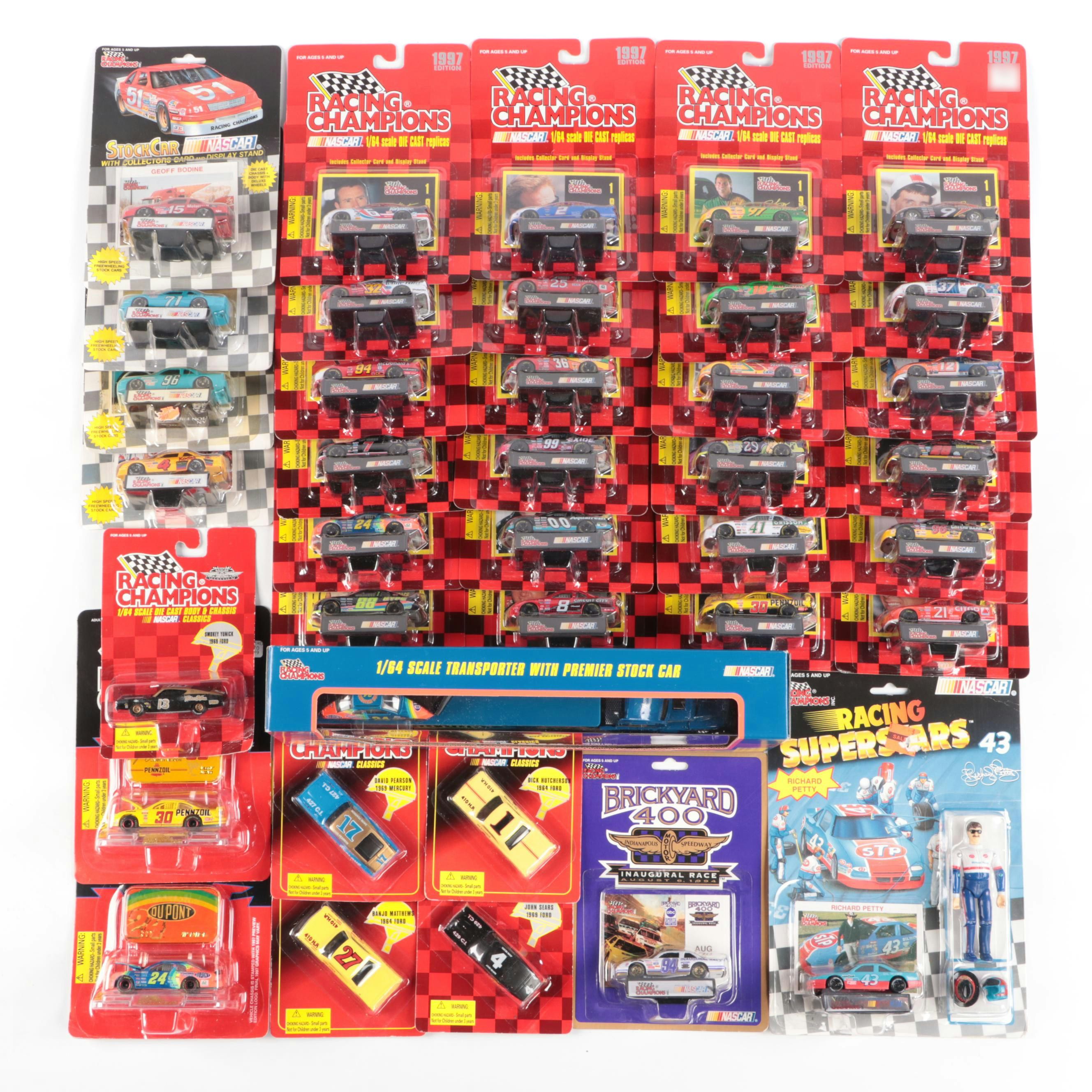 NASCAR Racing Superstars and Champions Diecast Cars with Transporter