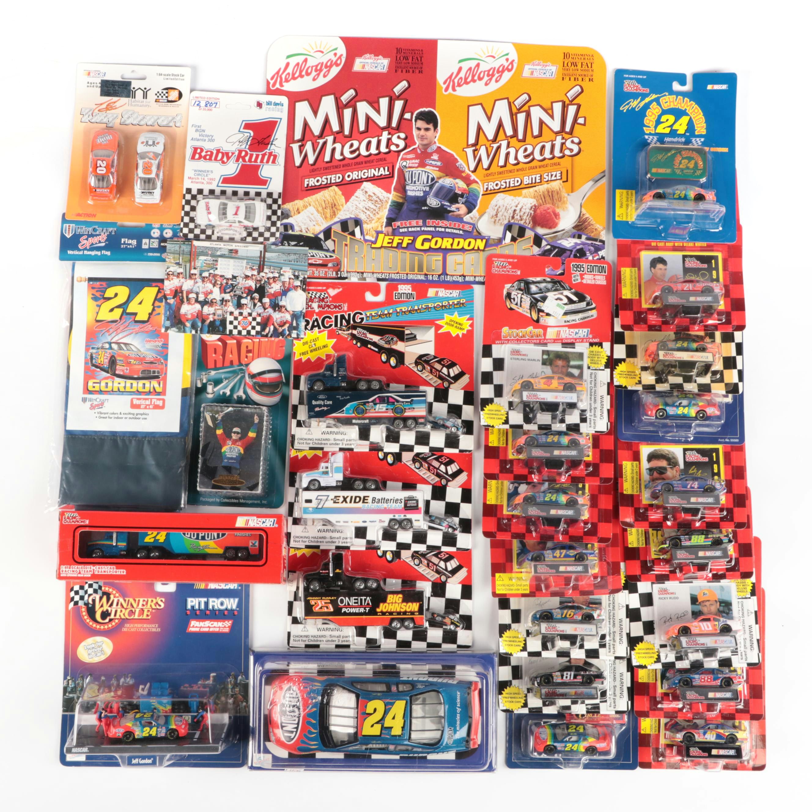 NASCAR Racing Champions Team Transporters with Stock Cars and Collectors Cards