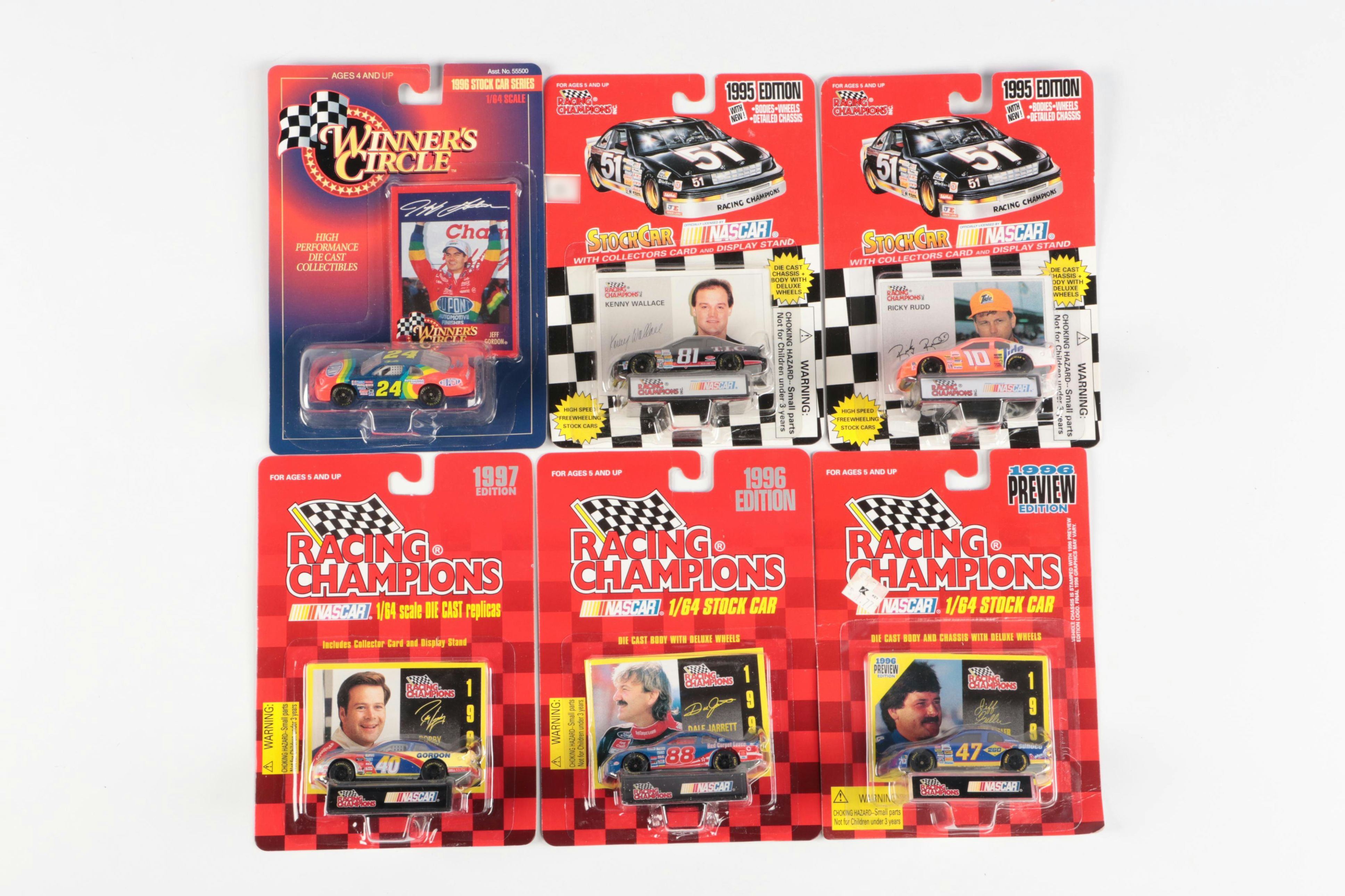 NASCAR Racing Champions Team Transporters with Stock Cars and Collectors Cards