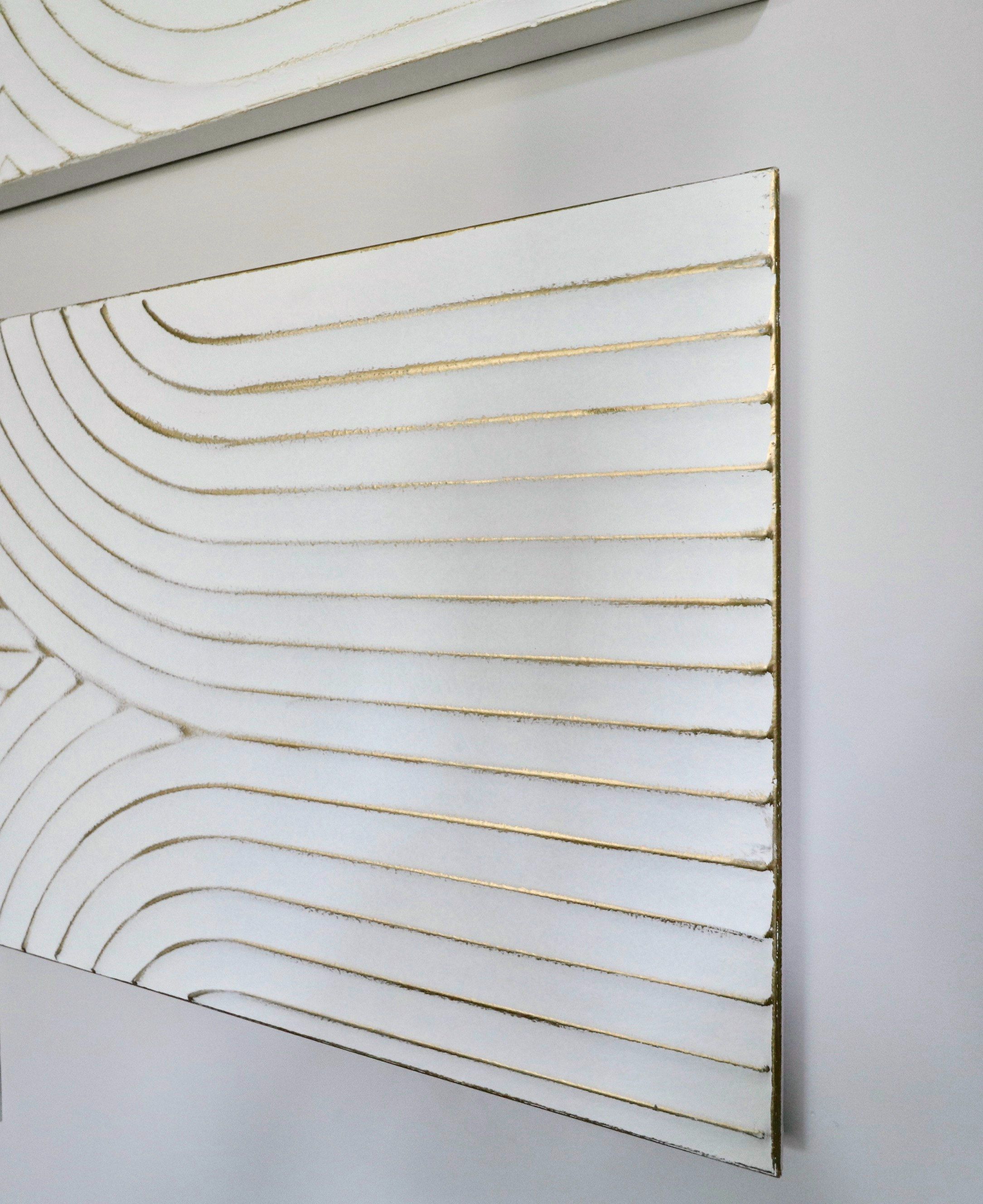 Pair of Textured Metal Wall Décor Pieces