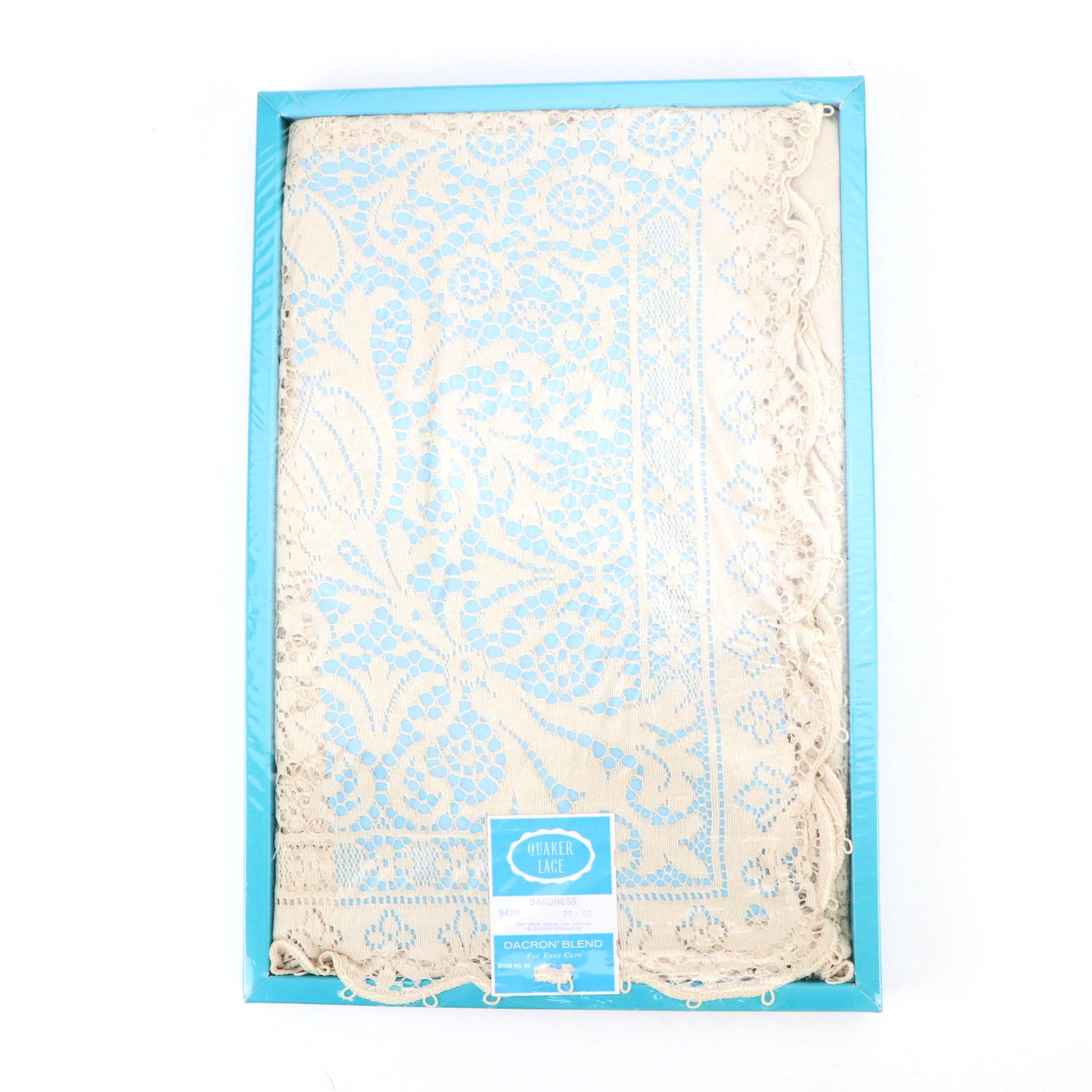 Vintage Quaker Lace "Baroness" Spun Rayon Tablecloth