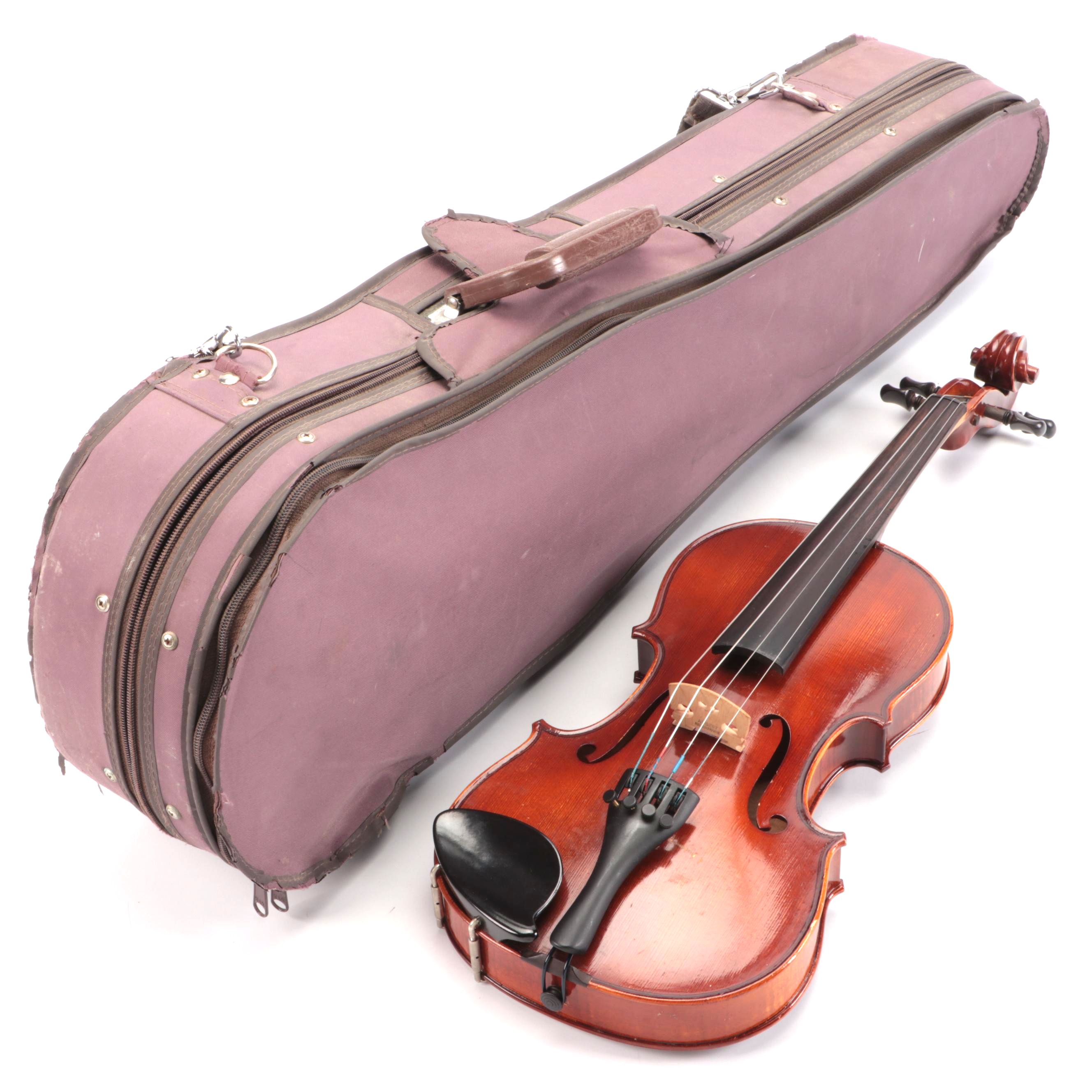 3/4 Sized Wooden Violin with Travel Case