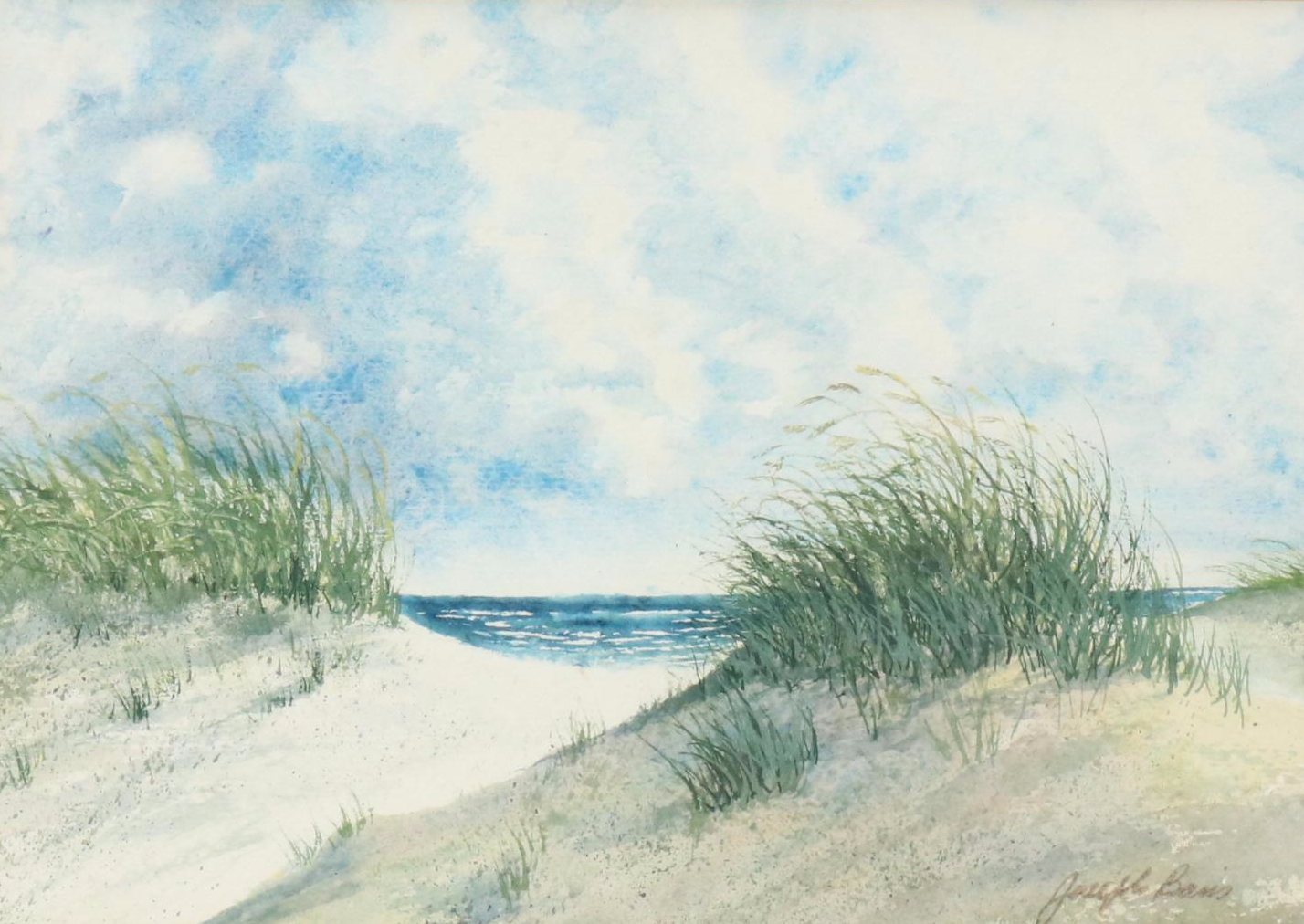 Joseph Baris Coastal Landscape Watercolor Painting