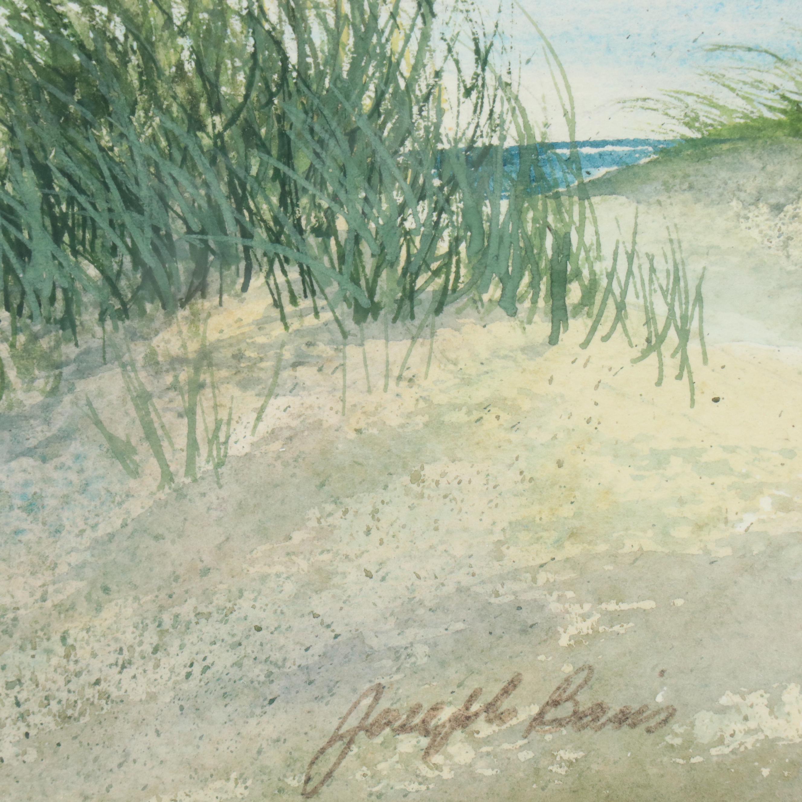 Joseph Baris Coastal Landscape Watercolor Painting