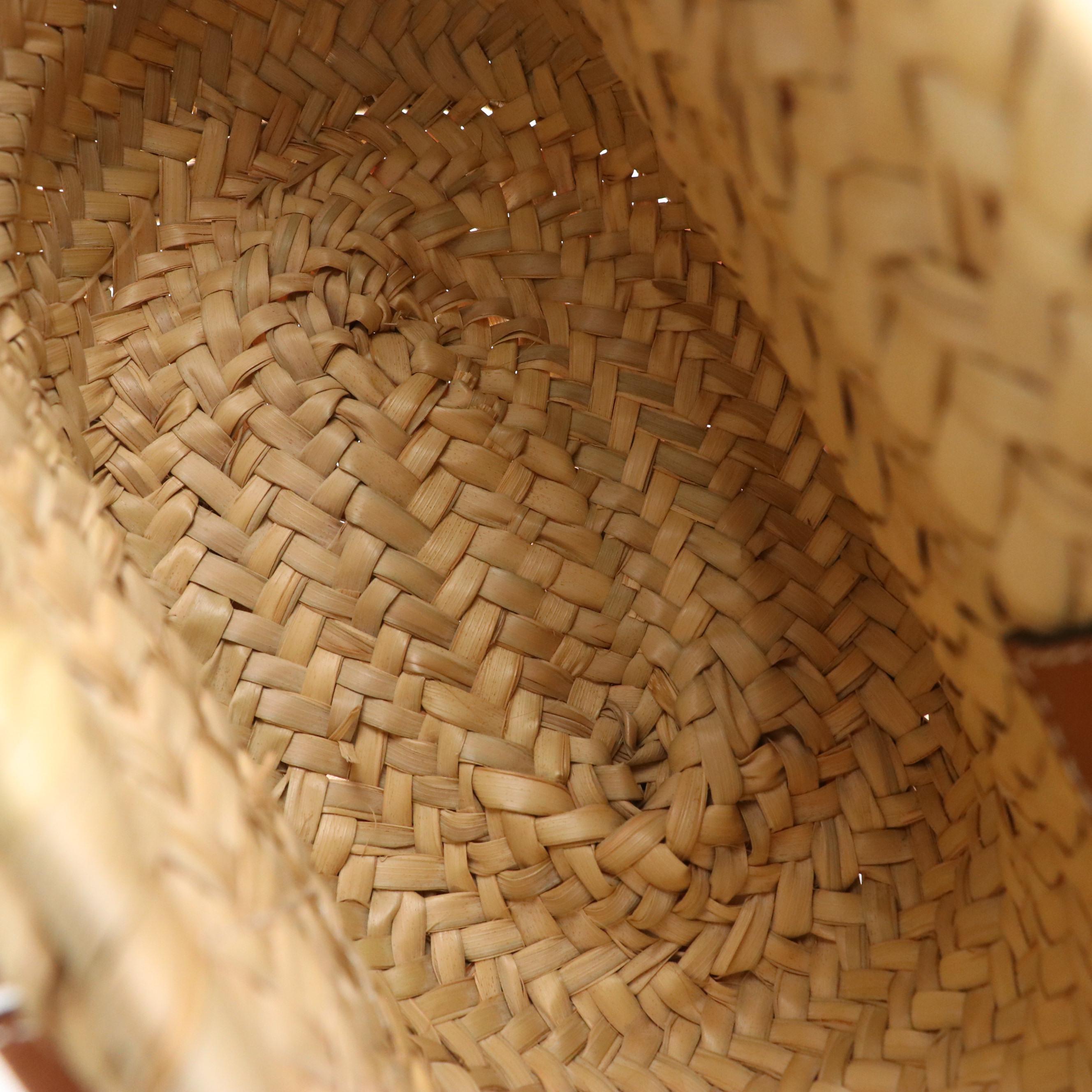 Loewe Anagram Basket Bag in Woven Palm Leaf and Leather Trim, With Tag