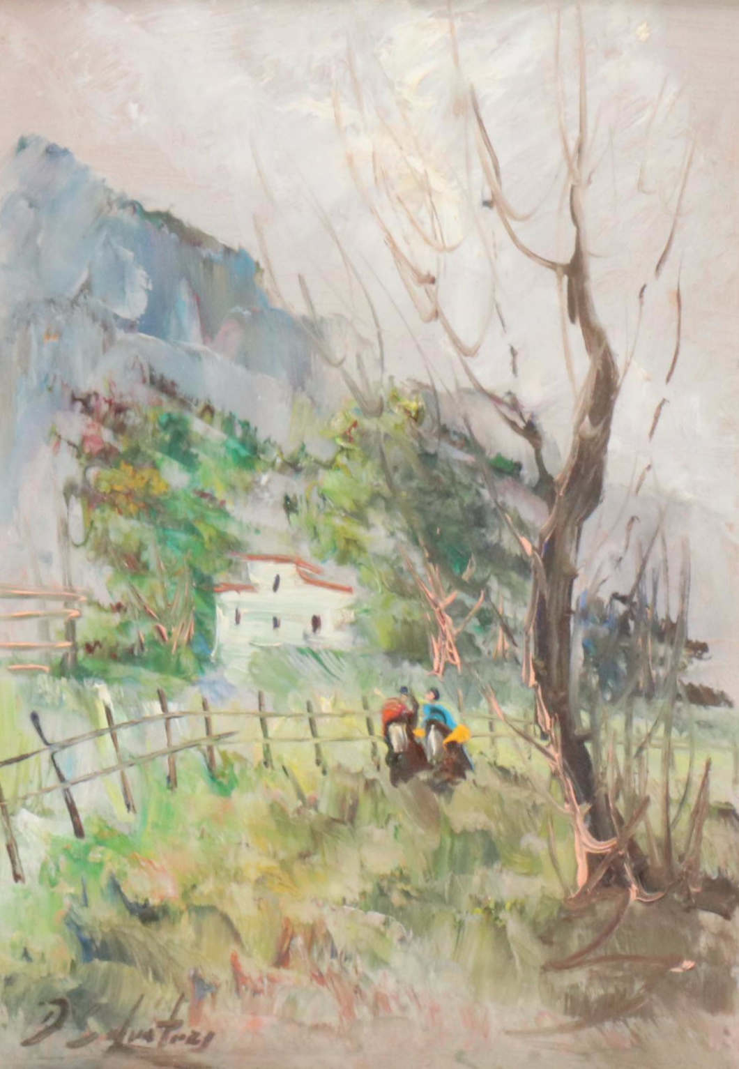 D. Salvatore Oil Painting of Mountainous Valley Landscape