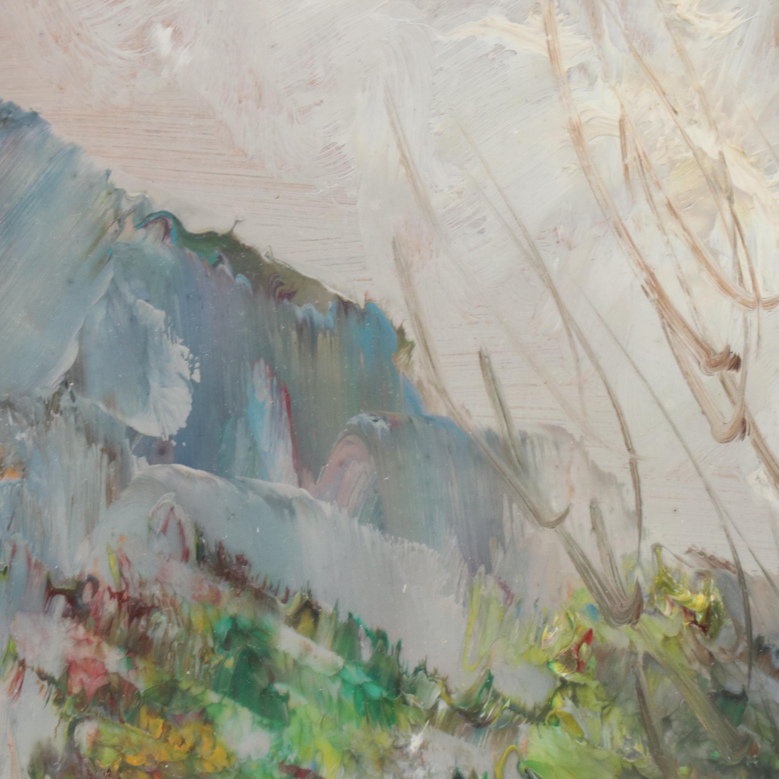 D. Salvatore Oil Painting of Mountainous Valley Landscape