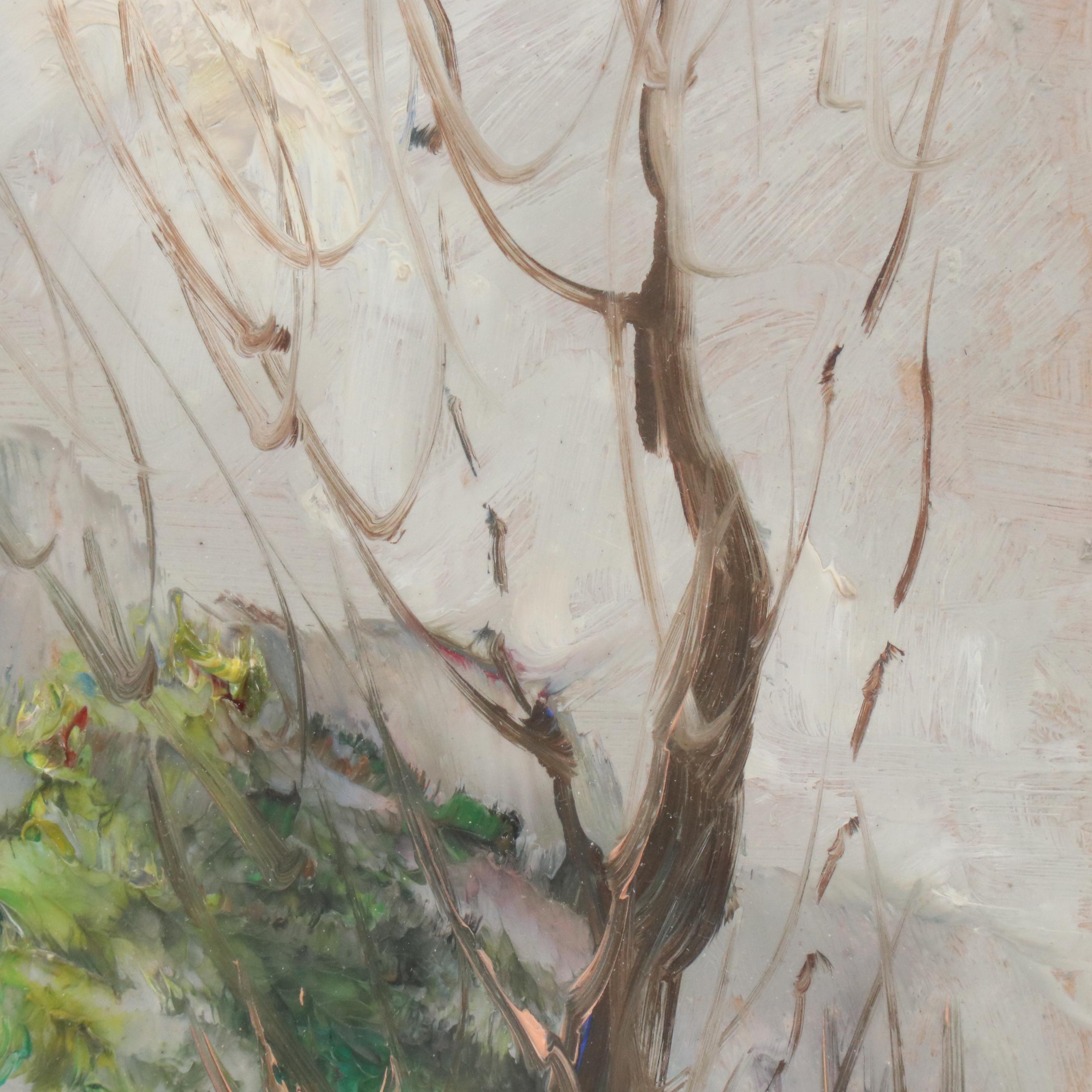 D. Salvatore Oil Painting of Mountainous Valley Landscape