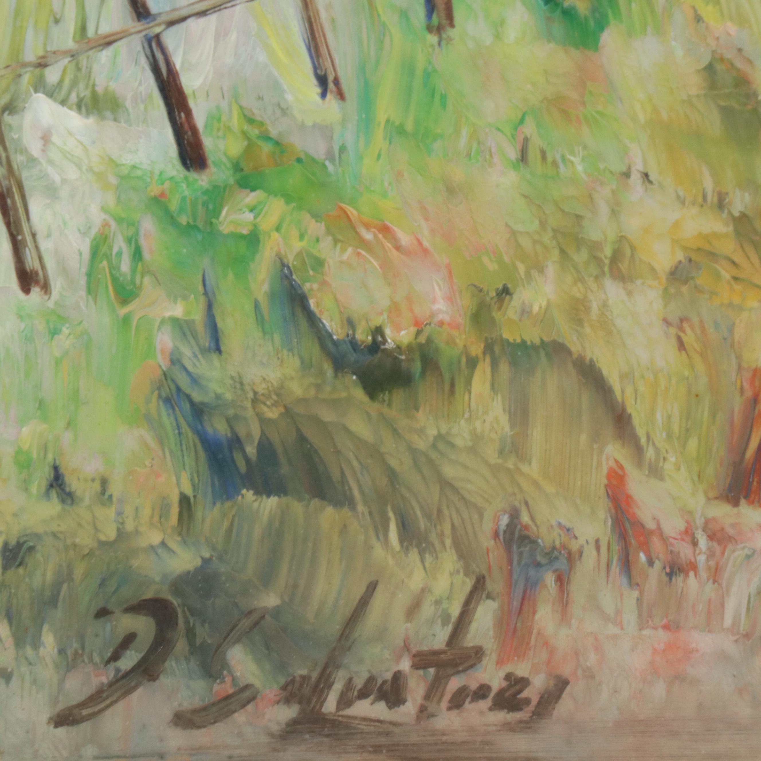 D. Salvatore Oil Painting of Mountainous Valley Landscape