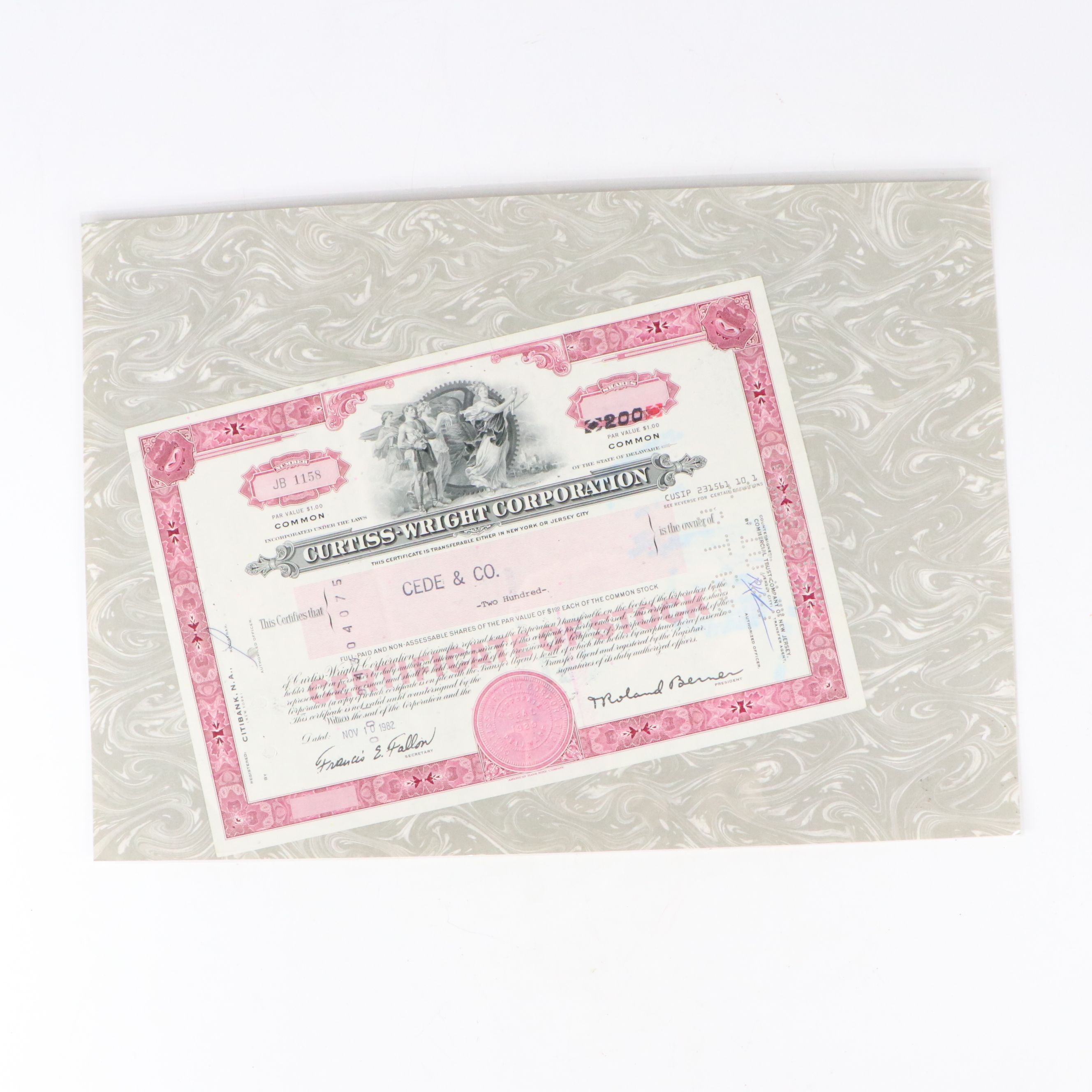 North American Aviation and Curtiss-Wright Corporation Stock Certificates