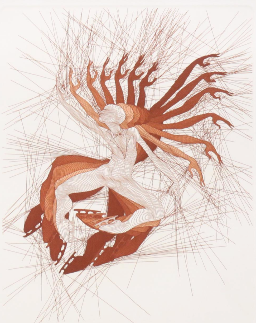 Guillaume Azoulay Sepia Etching "Hamilton Encore"