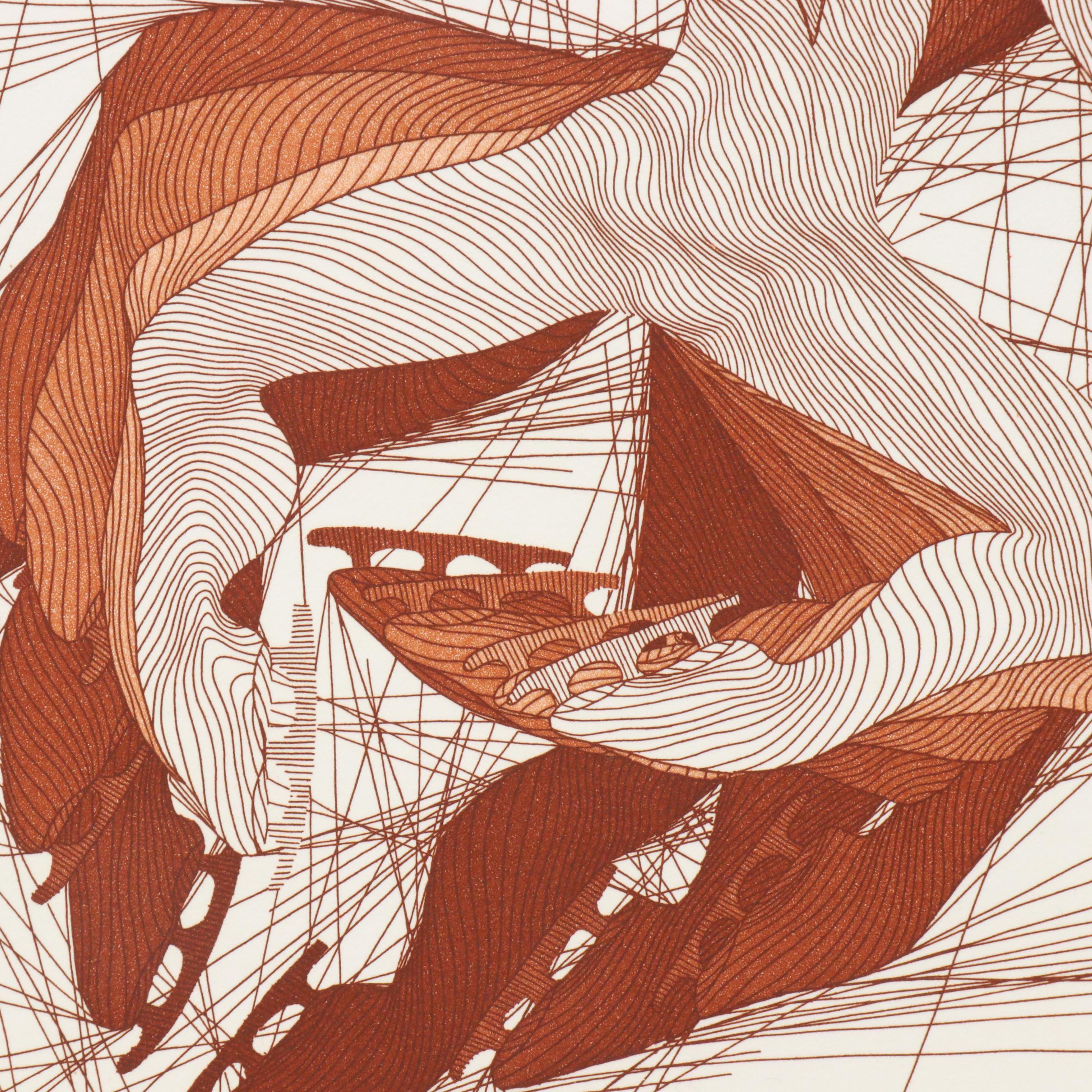 Guillaume Azoulay Sepia Etching "Hamilton Encore"