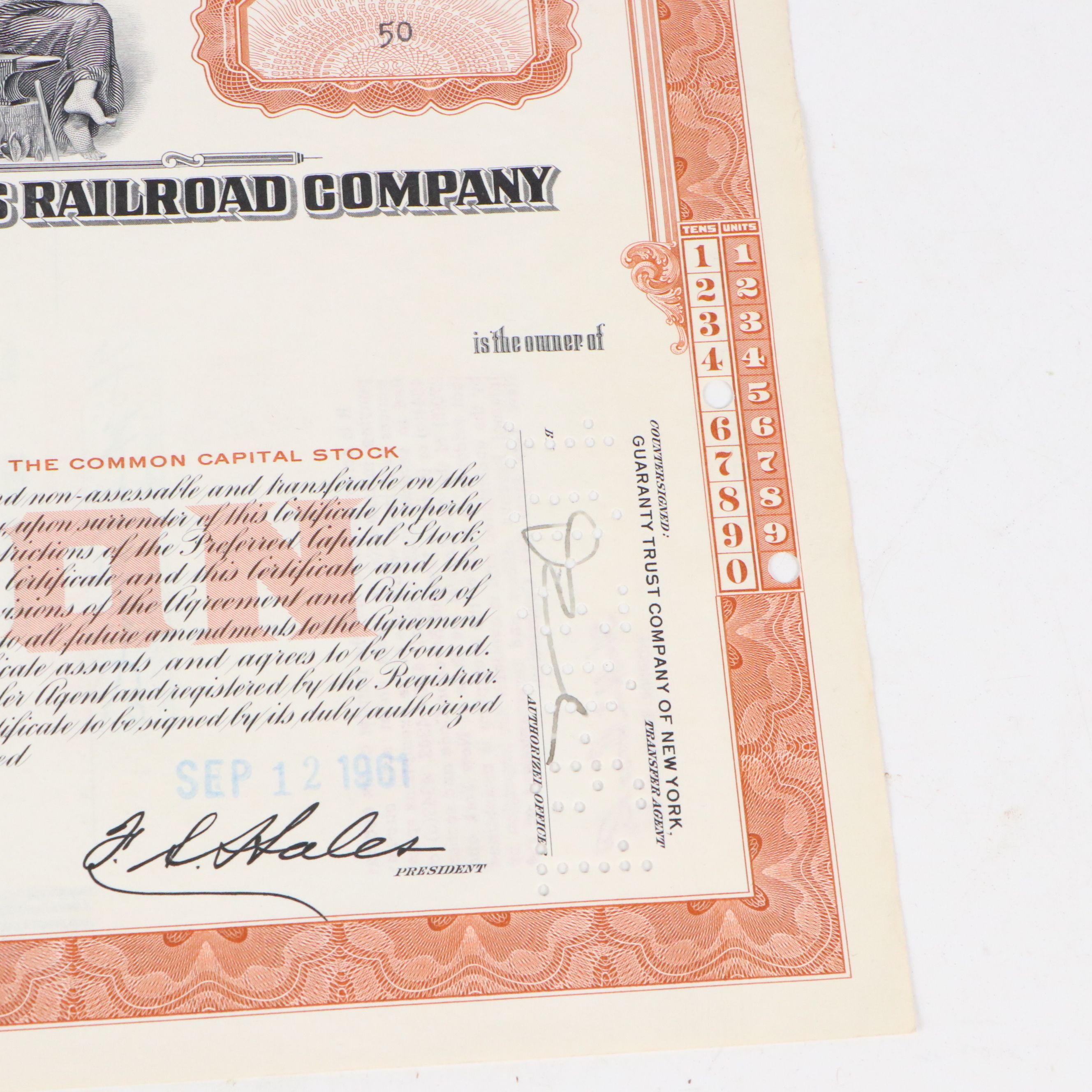 New York, Chicago and St. Louis Railroad Company Stock Certificates, Mid-20th C.