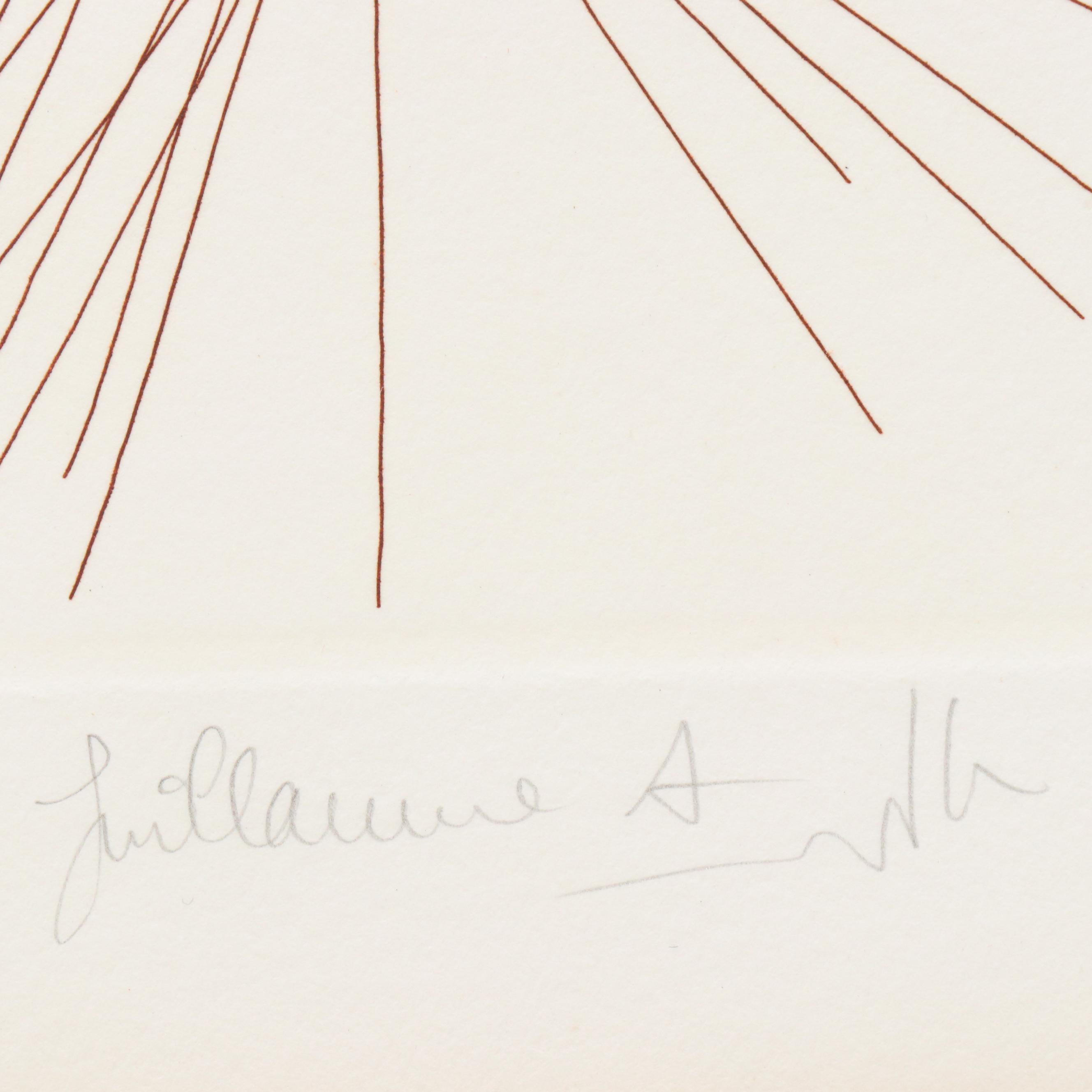 Guillaume Azoulay Equine Sepia Etching "Monsieur Hamilton"