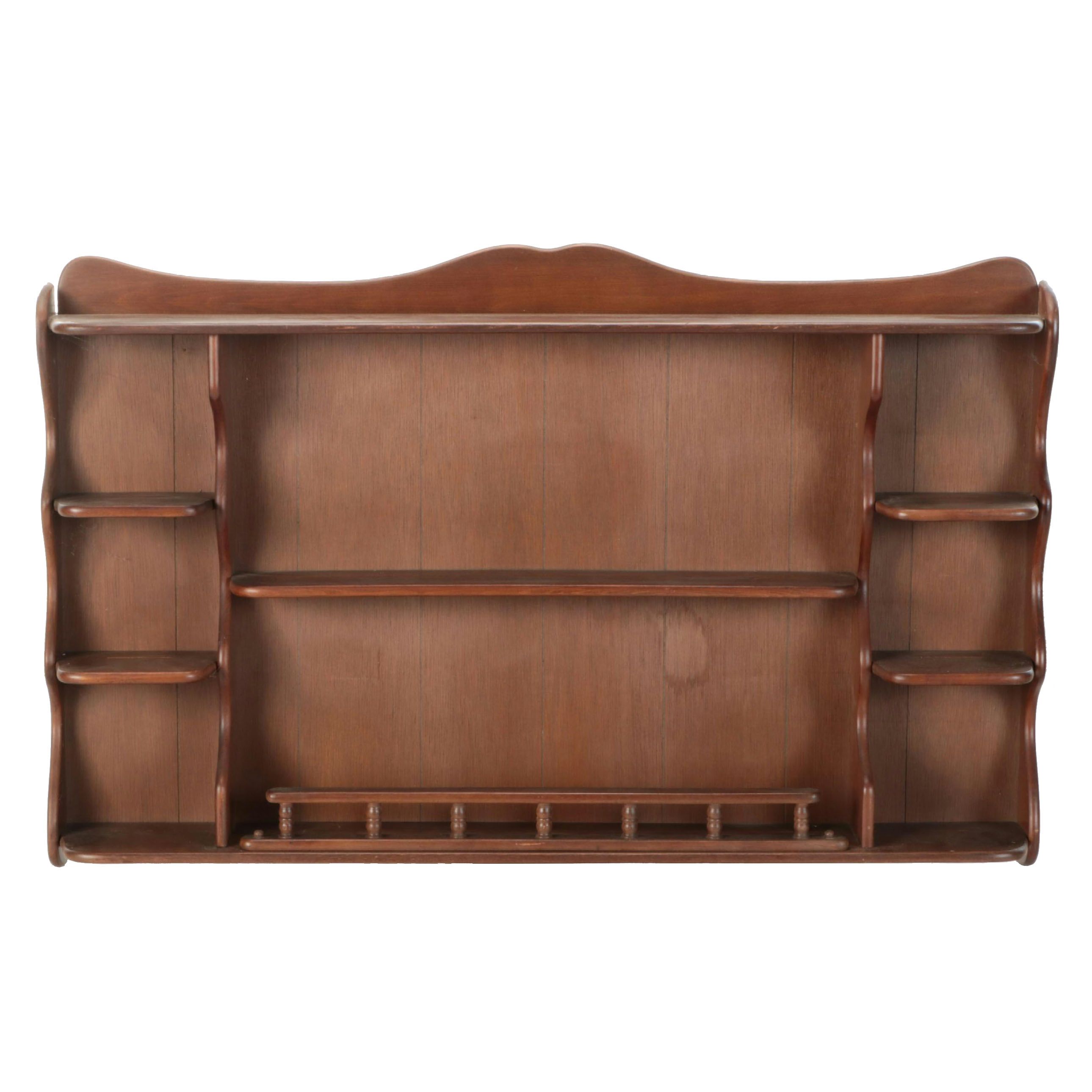 Authentic Furniture Products Colonial Style Wall Hanging Cup and Plate Shelf