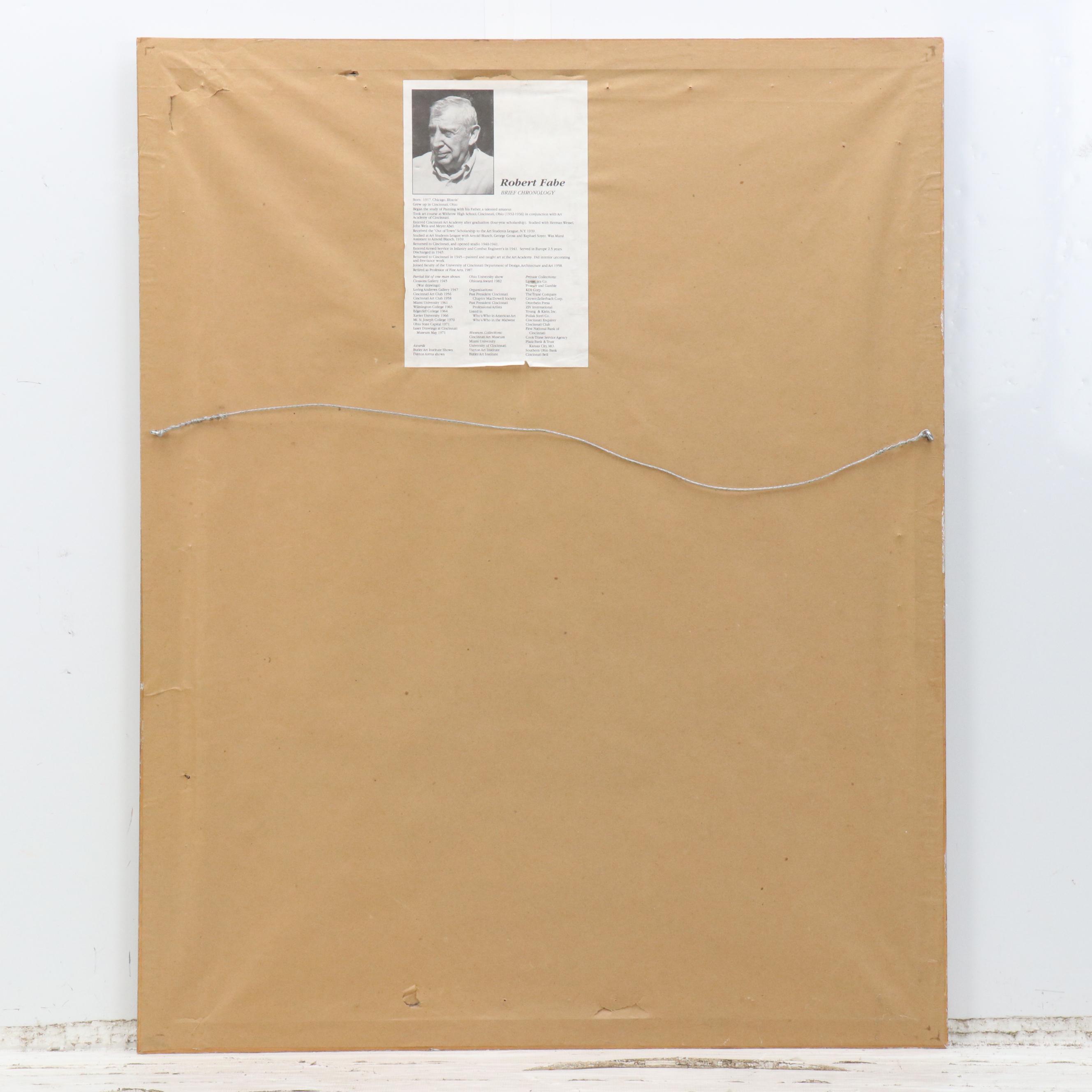 Robert Fabe Watercolor Painting of Neighborhood Landscape, Circa 1960