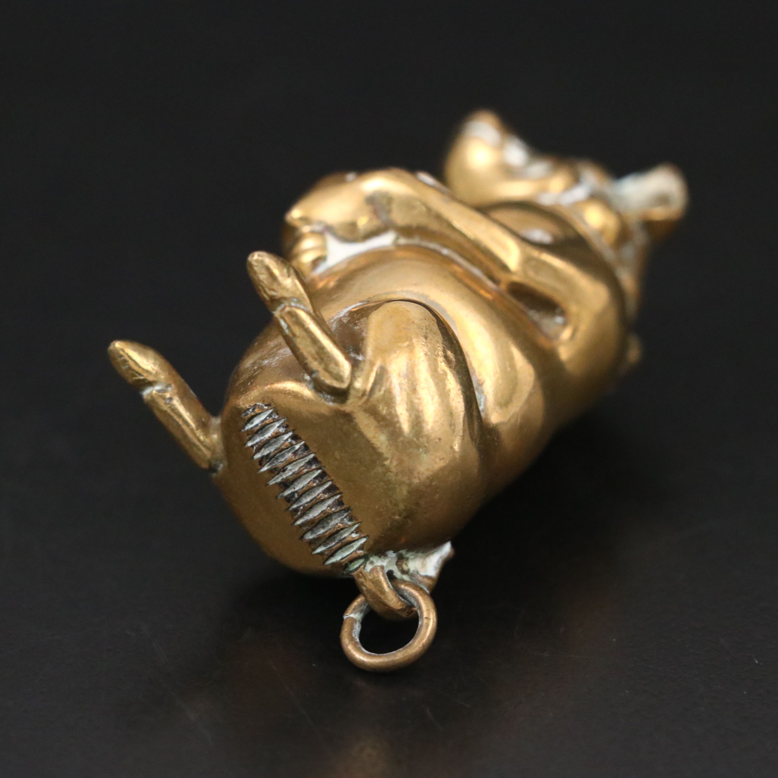 Figural Pig with Money Bag Brass Vesta Case, Late 19th/Early 20th Century
