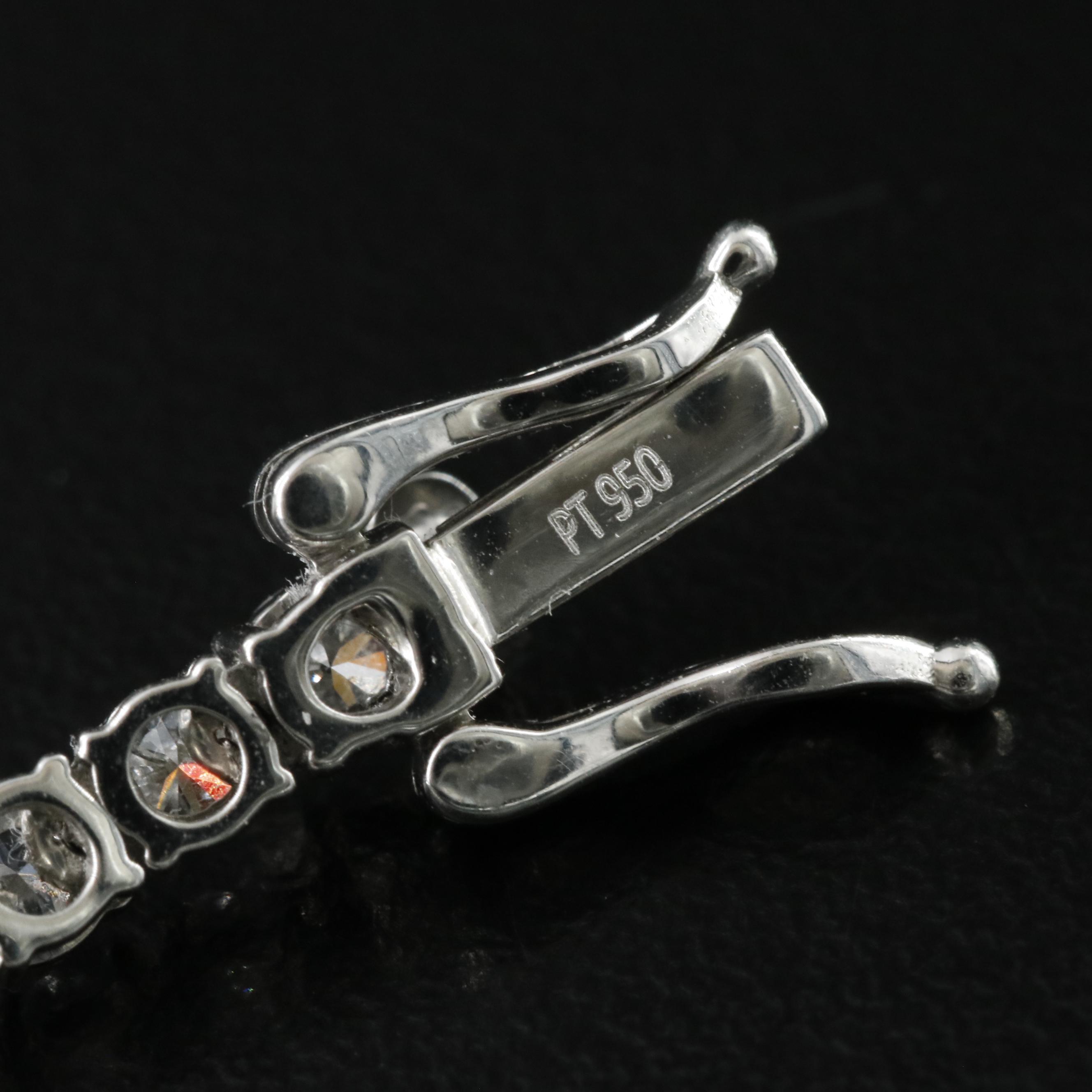 Platinum 14.60 CTW Lab Grown Diamond Graduated Riviera Necklace