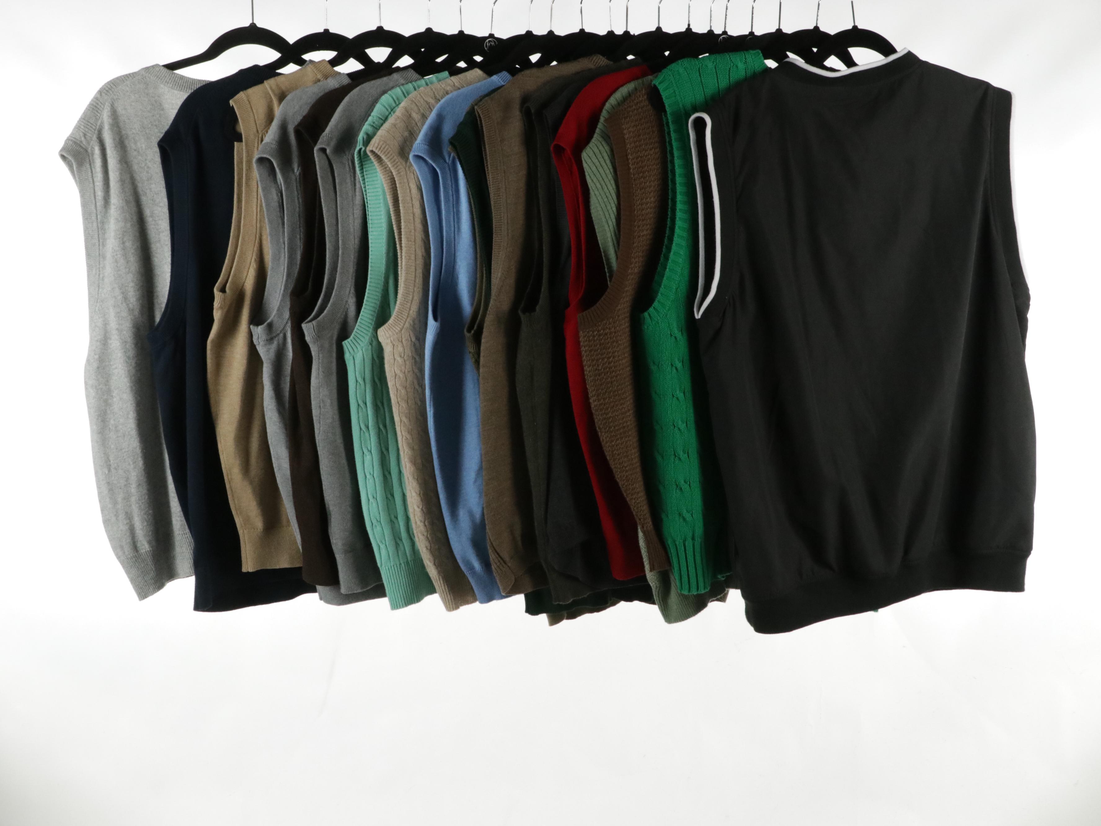 Men's Adidas Golf Vest, Polo Ralph Lauren, Braemar, and More Knit Sweater Vests