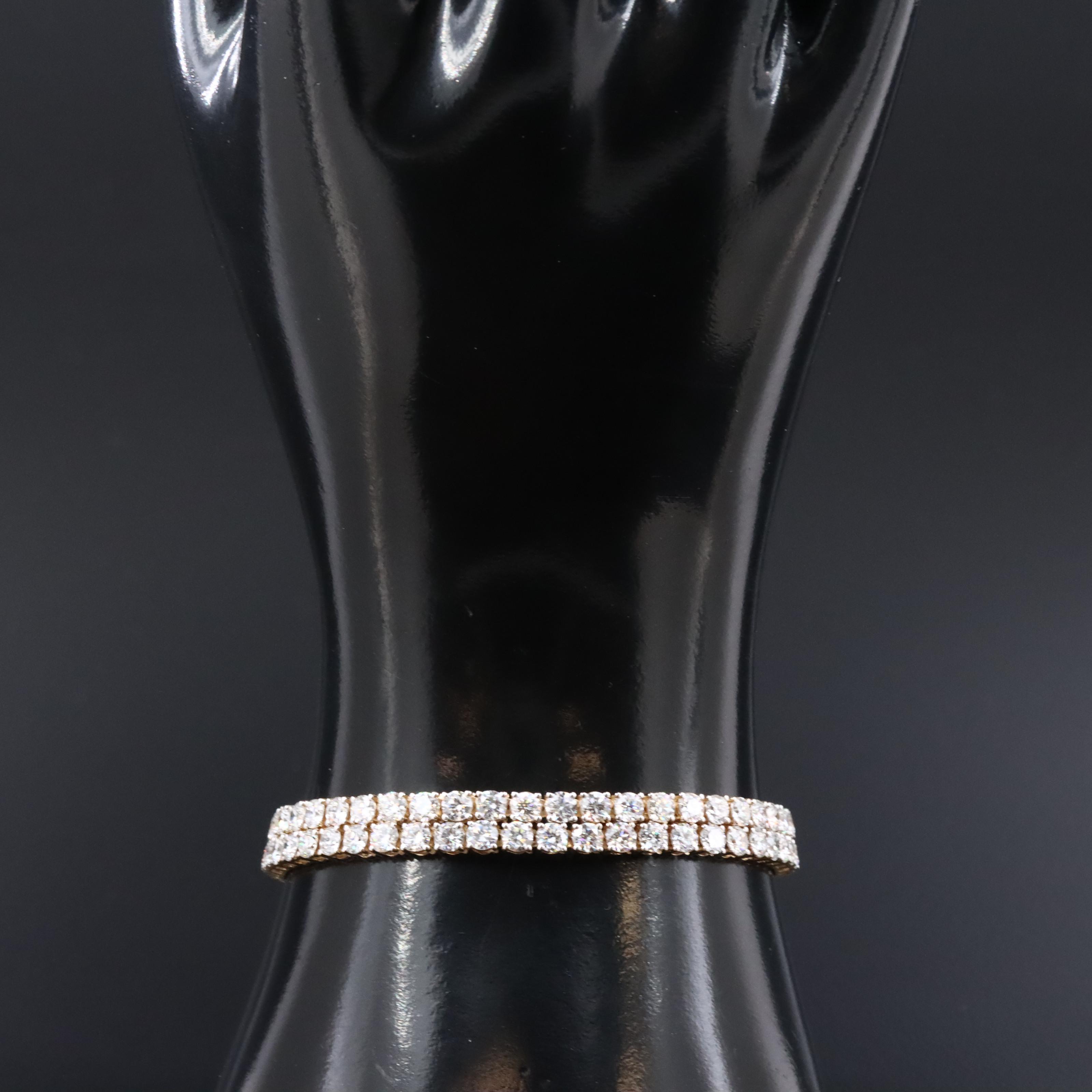 14K 10.88 CTW Lab Grown Diamond Double Row Bracelet