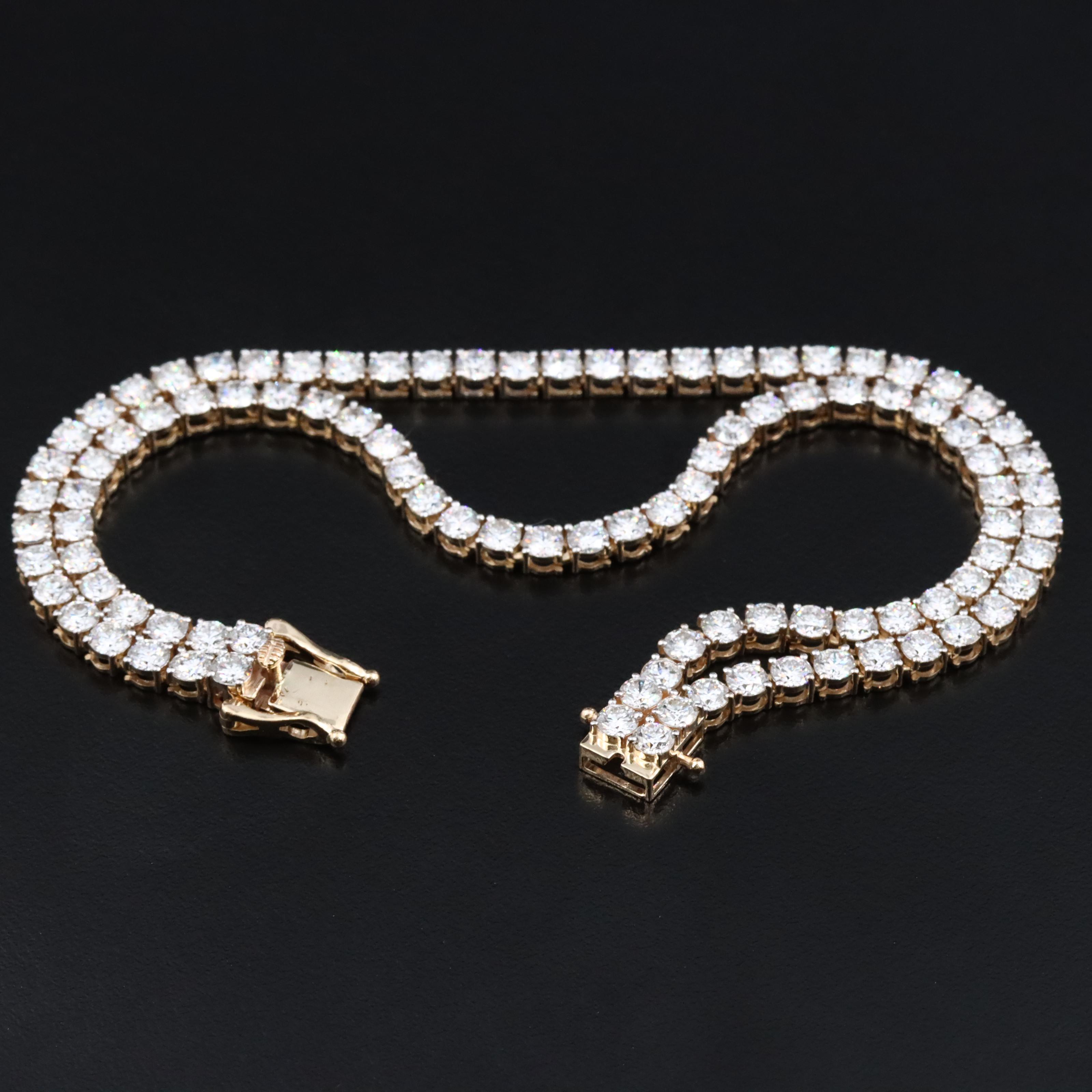 14K 10.88 CTW Lab Grown Diamond Double Row Bracelet