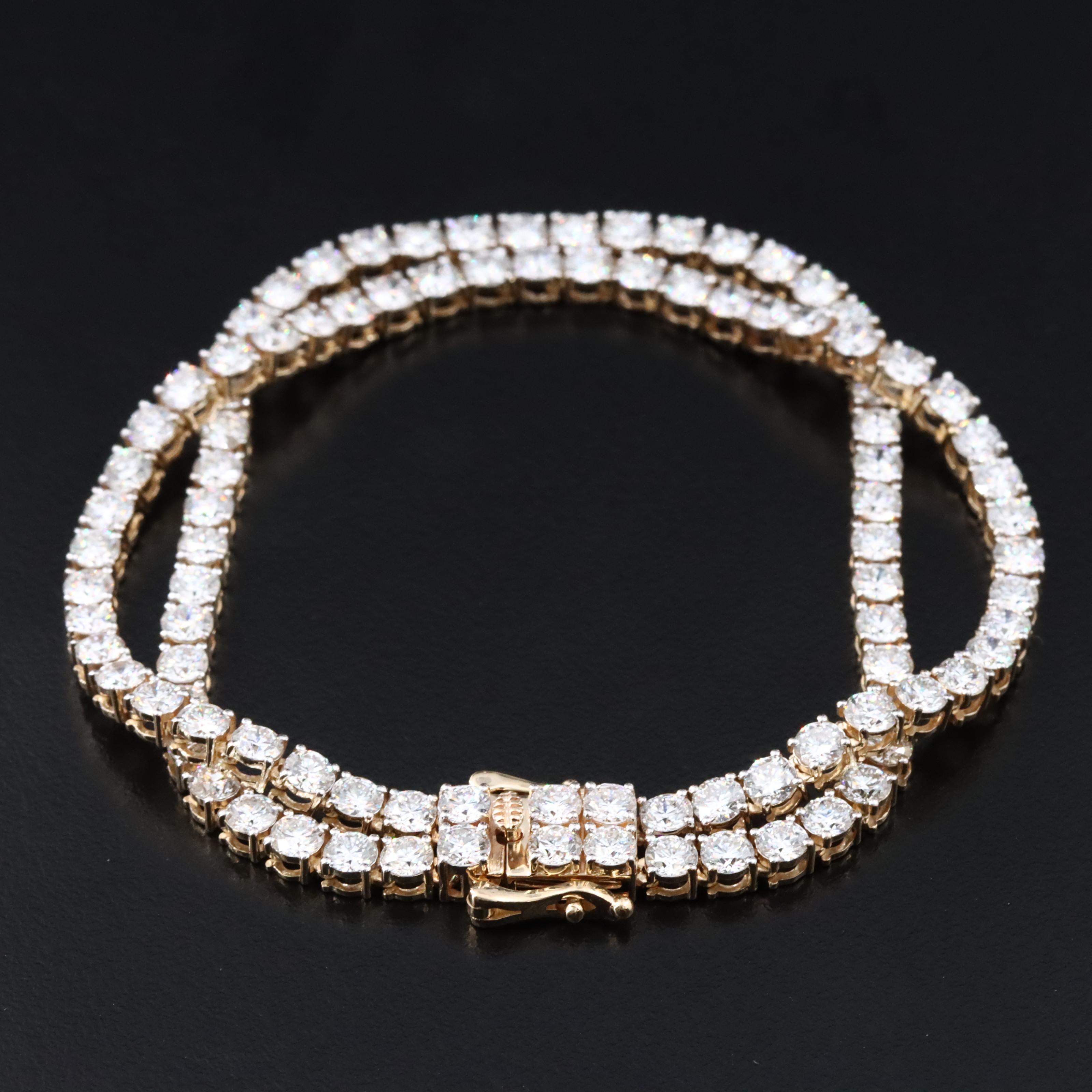 14K 10.88 CTW Lab Grown Diamond Double Row Bracelet
