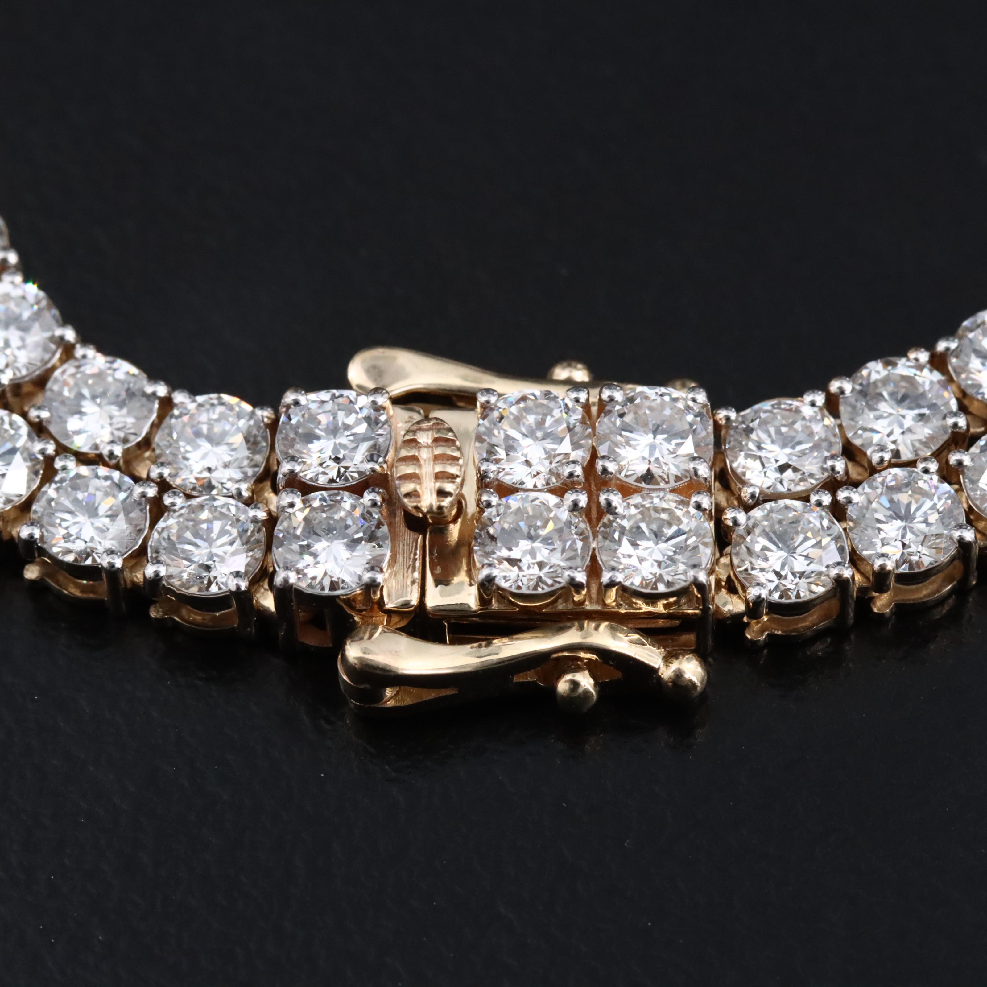 14K 10.88 CTW Lab Grown Diamond Double Row Bracelet