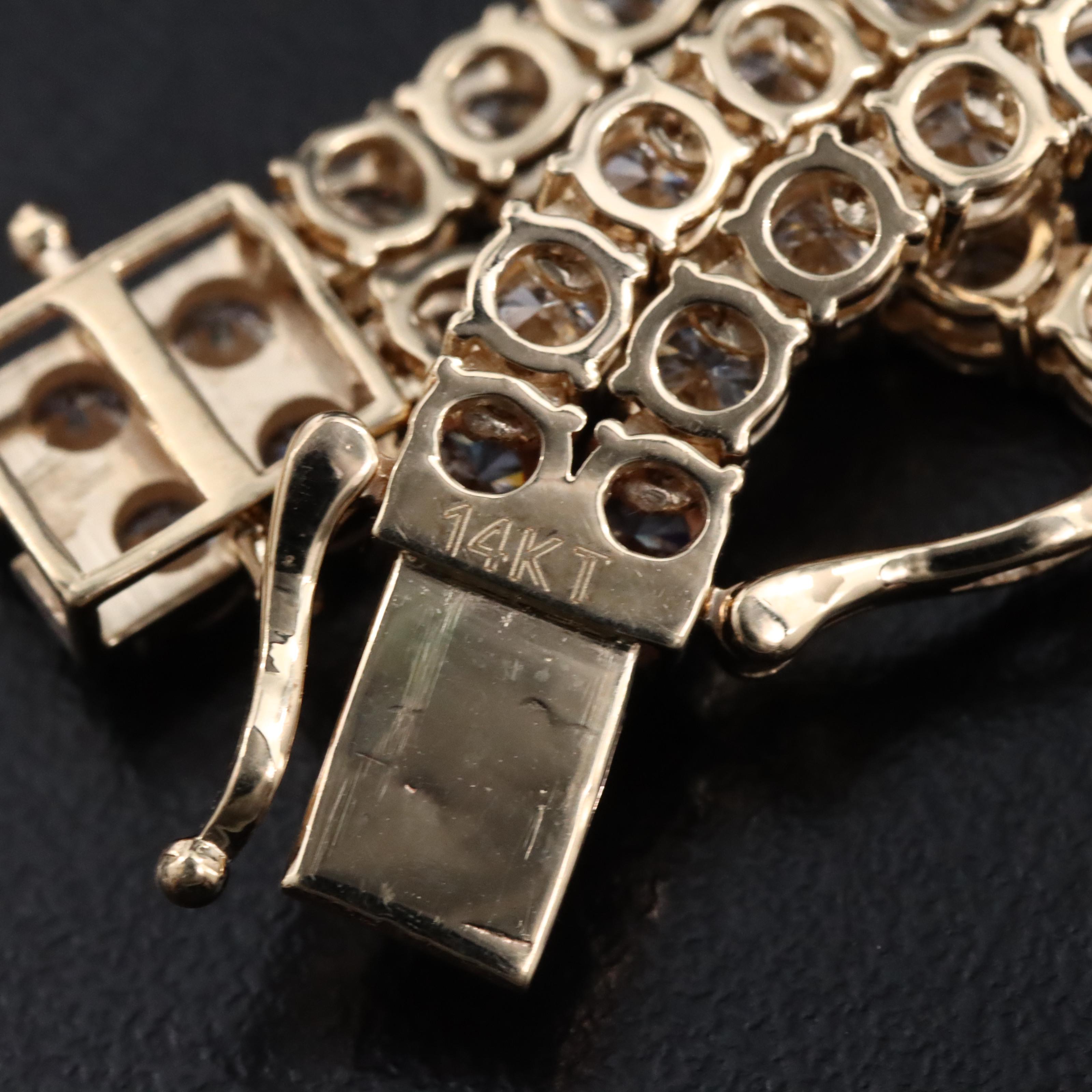 14K 10.88 CTW Lab Grown Diamond Double Row Bracelet