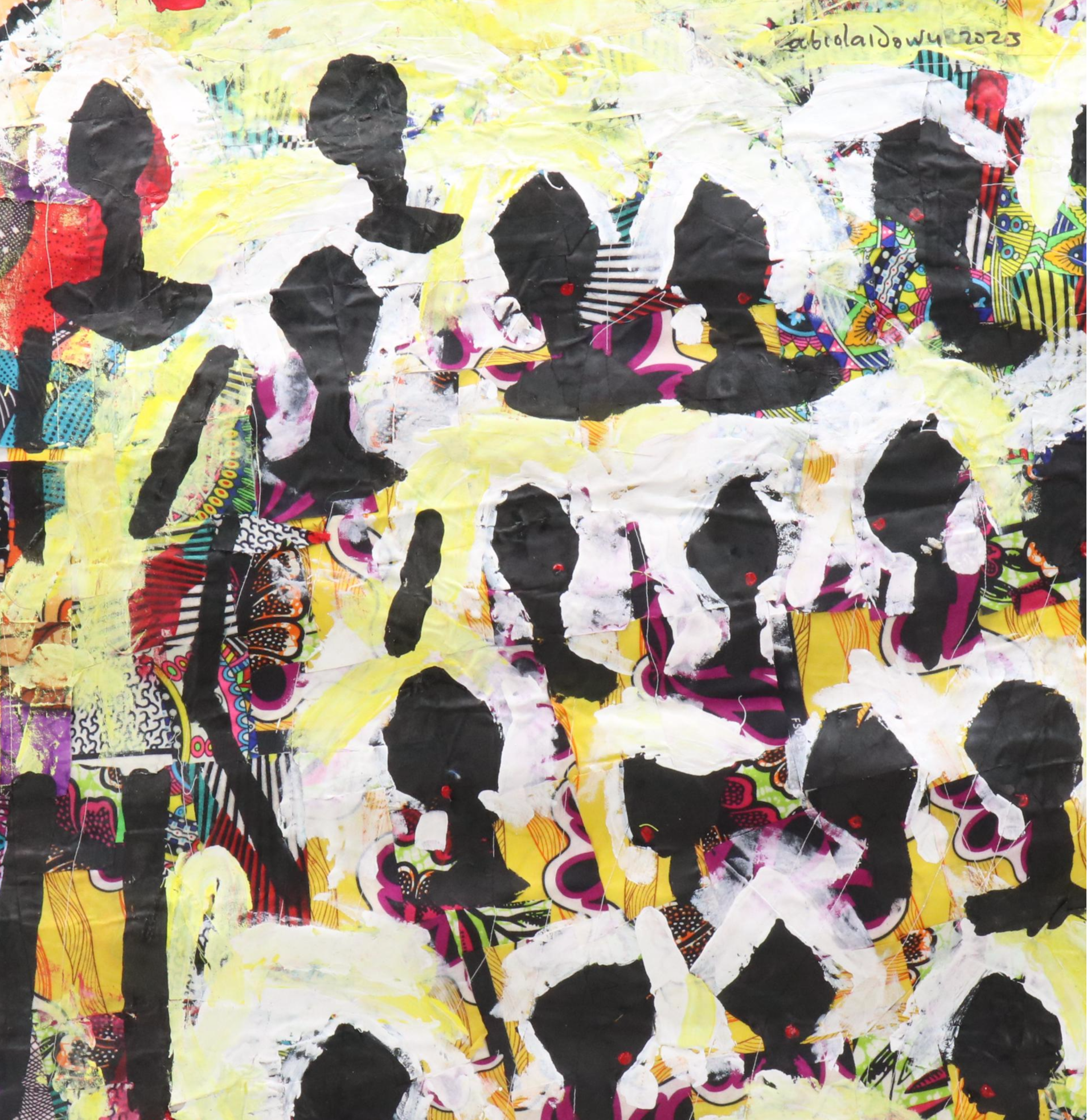 Abiola Idowu Figural Stylized Collage "Summer Festival," 2023