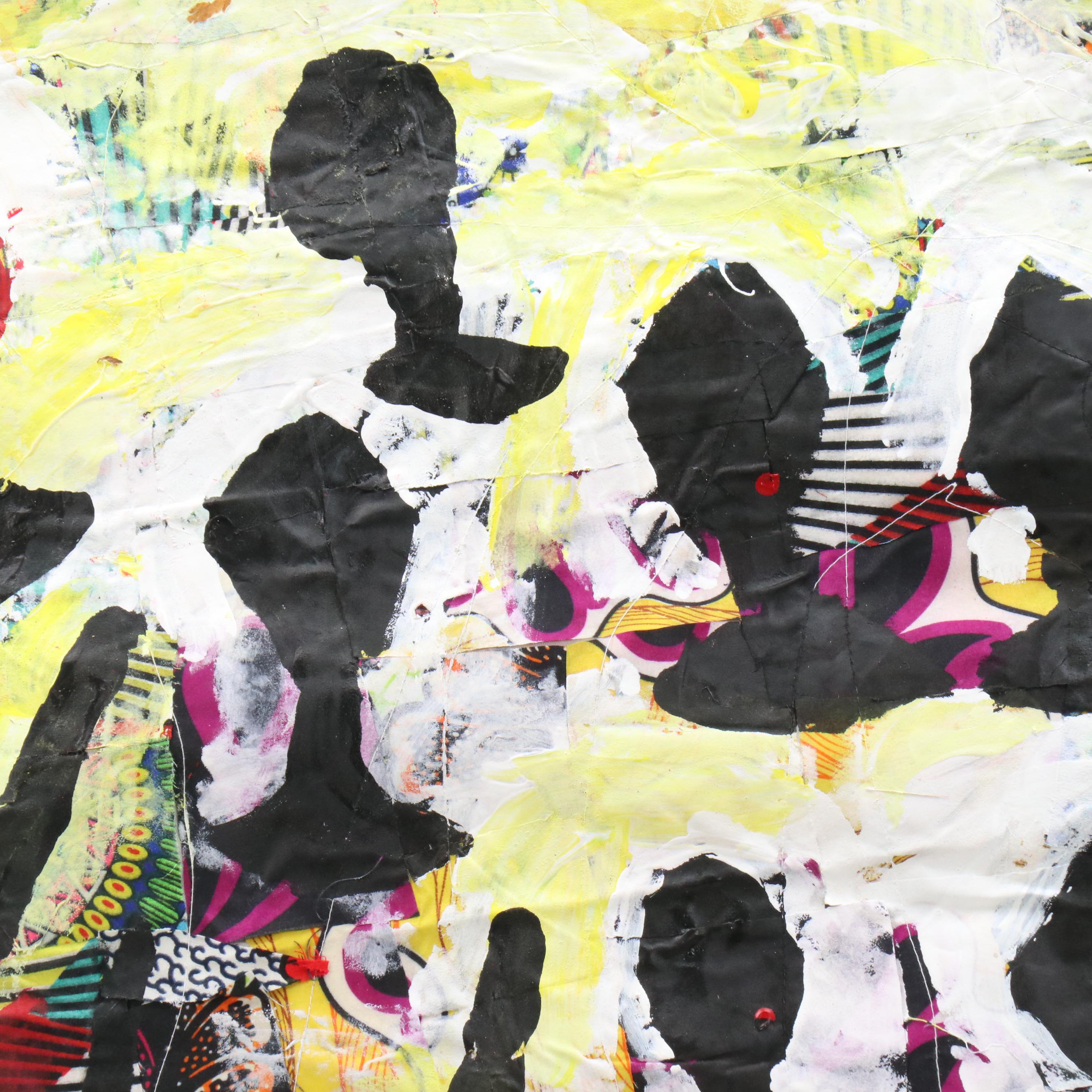 Abiola Idowu Figural Stylized Collage "Summer Festival," 2023