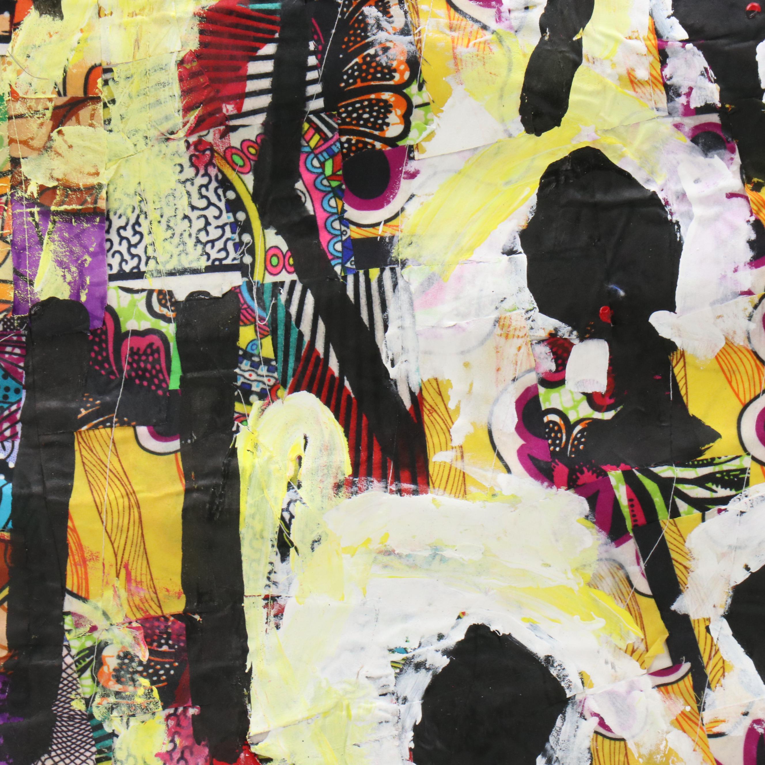 Abiola Idowu Figural Stylized Collage "Summer Festival," 2023