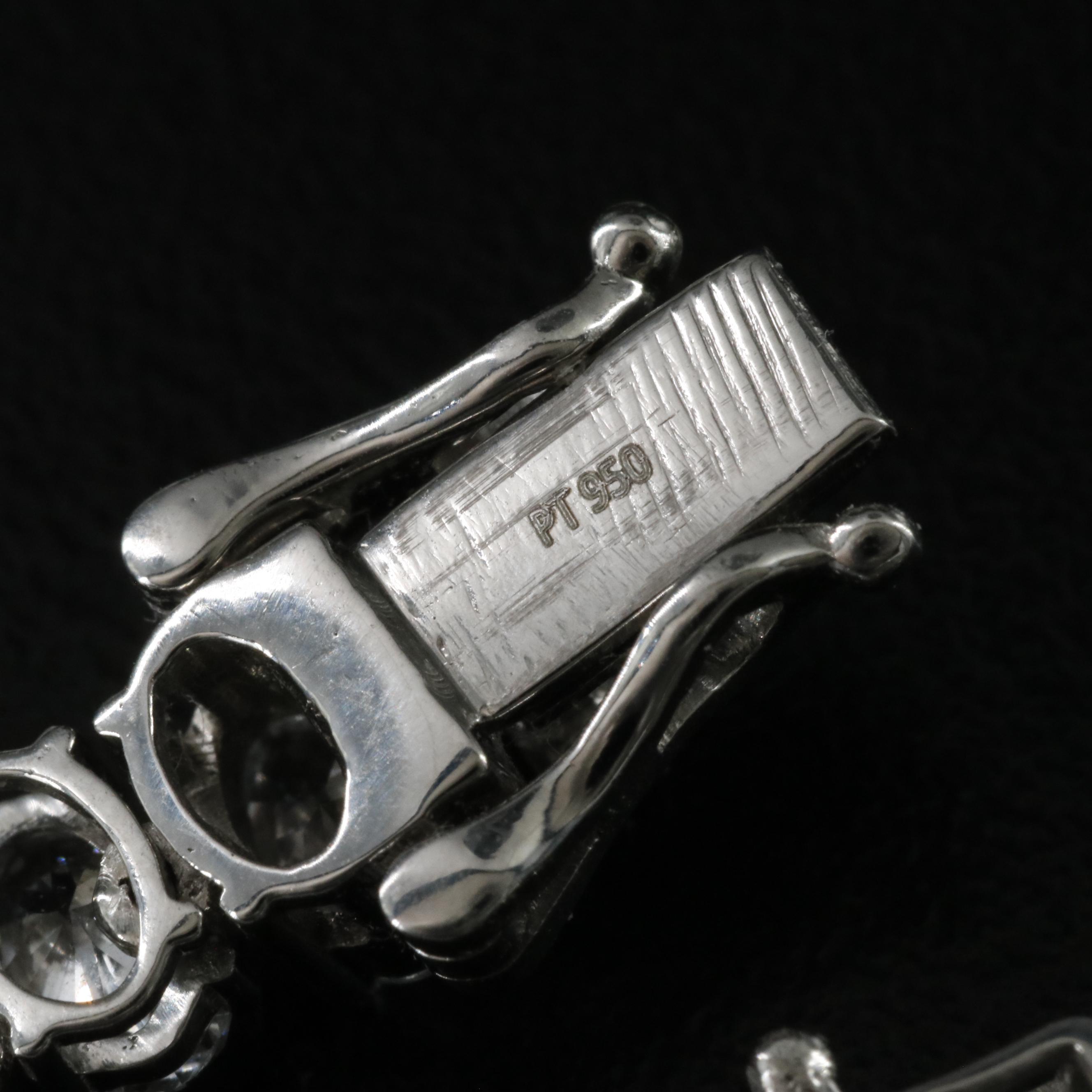 Platinum 30.36 CTW Lab Grown Diamond Graduated Riviera Necklace