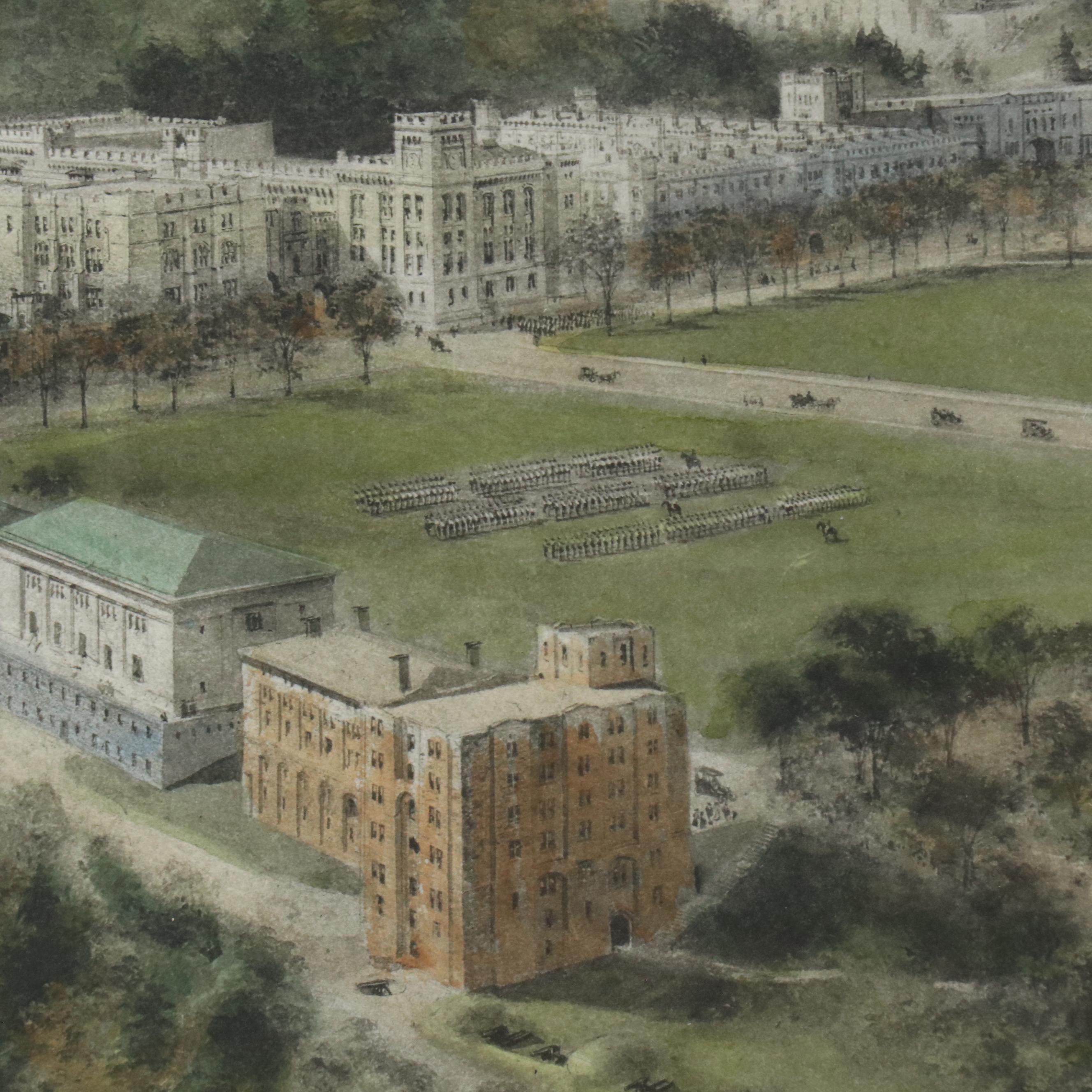After R. Rummell Engraving "United States Military Academy West Point," 1908