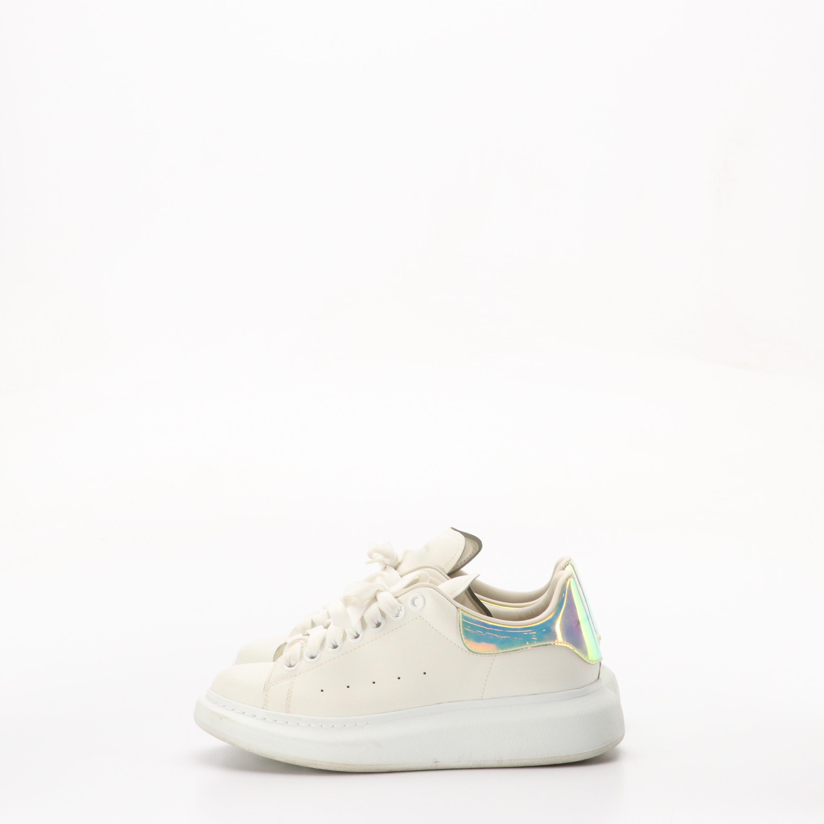 Alexander McQueen Oversized Lace-Up Sneakers with Iridescent Detail