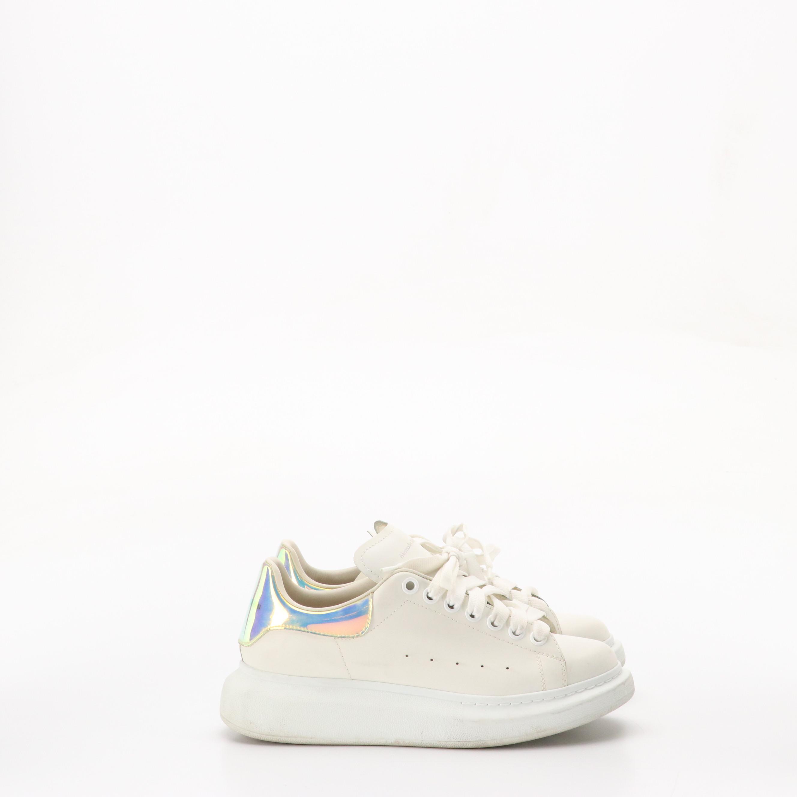 Alexander McQueen Oversized Lace-Up Sneakers with Iridescent Detail