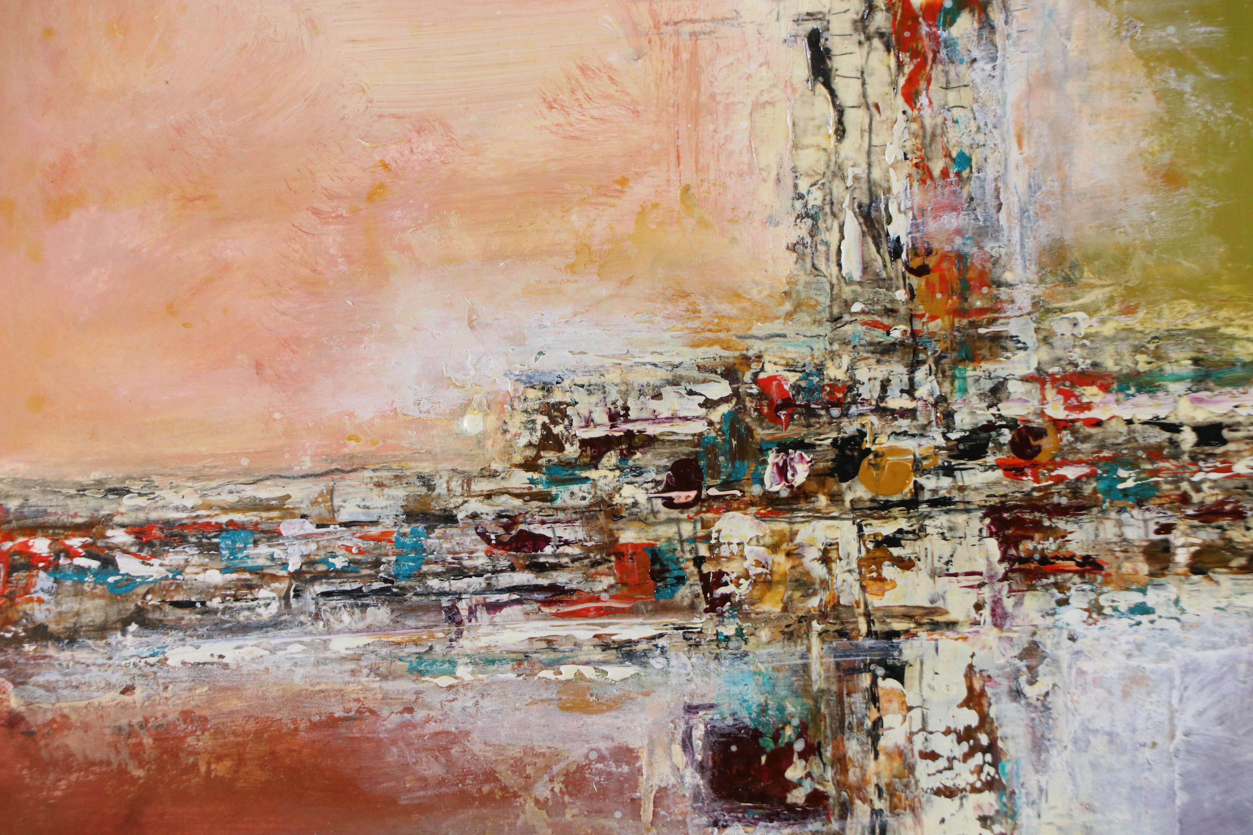 Levine Abstract Imposto Oil Painting with Rectangular Forms, 21st Century