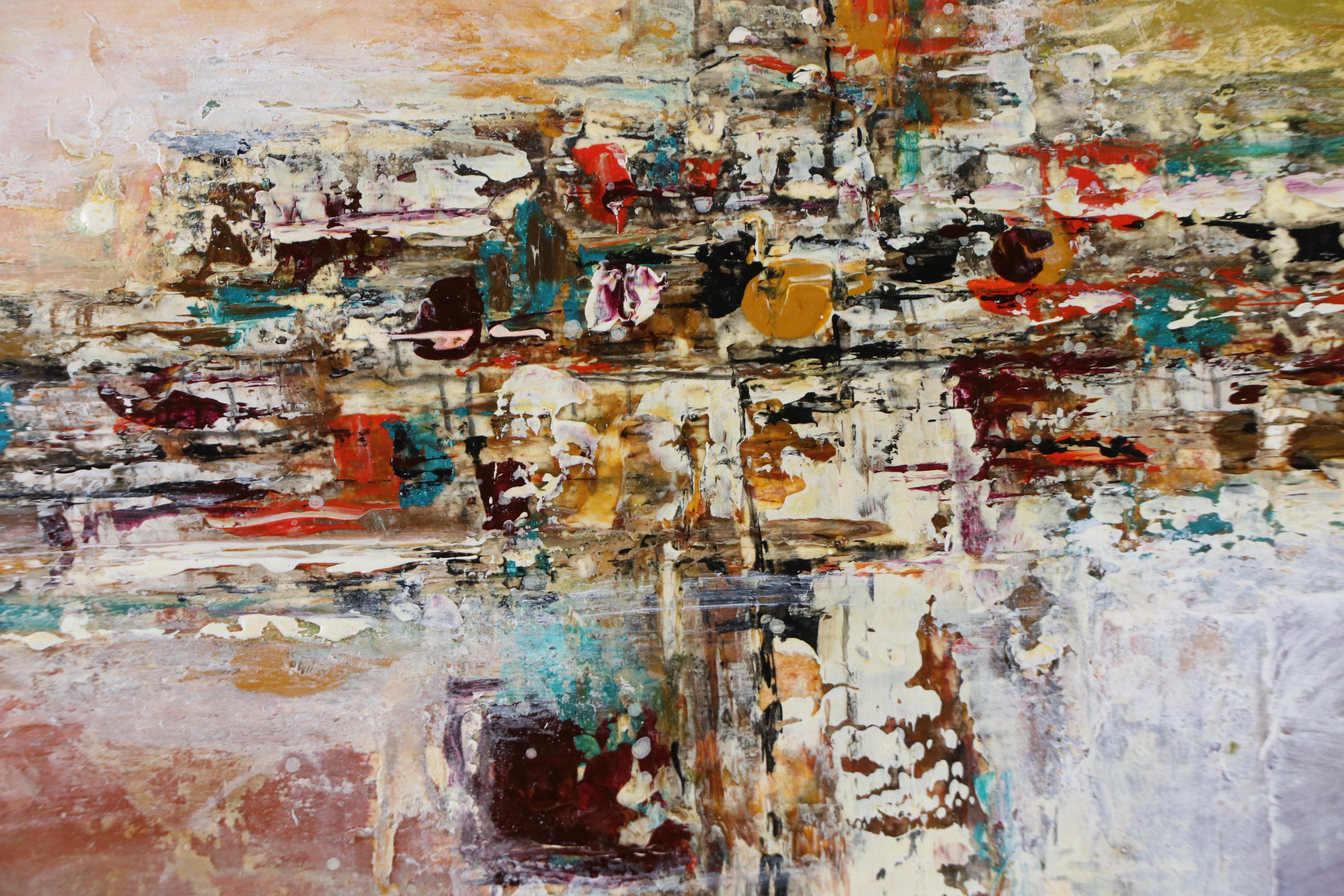 Levine Abstract Imposto Oil Painting with Rectangular Forms, 21st Century