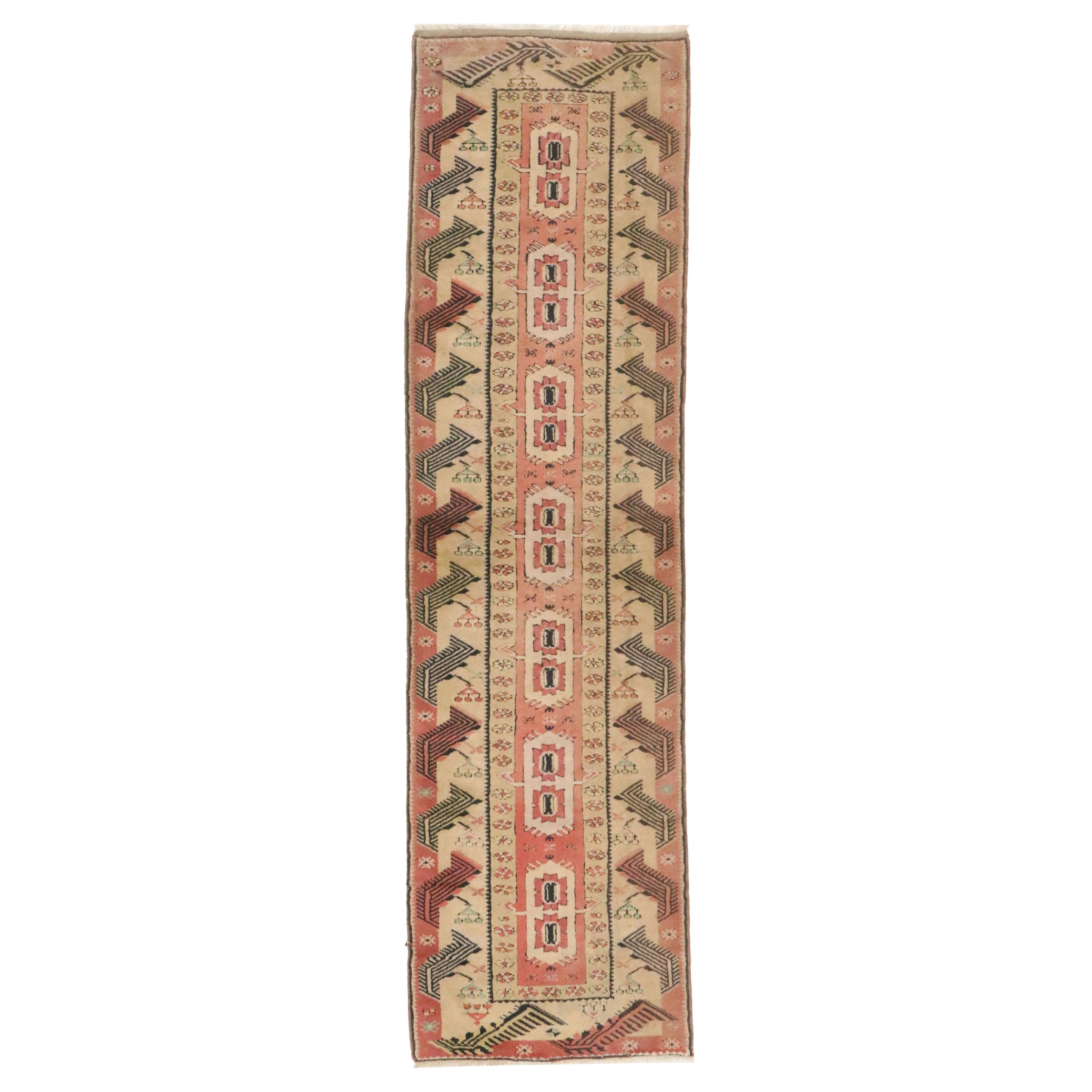 2'6 x 9'1 Hand-Knotted Turkish Milas Carpet Runner