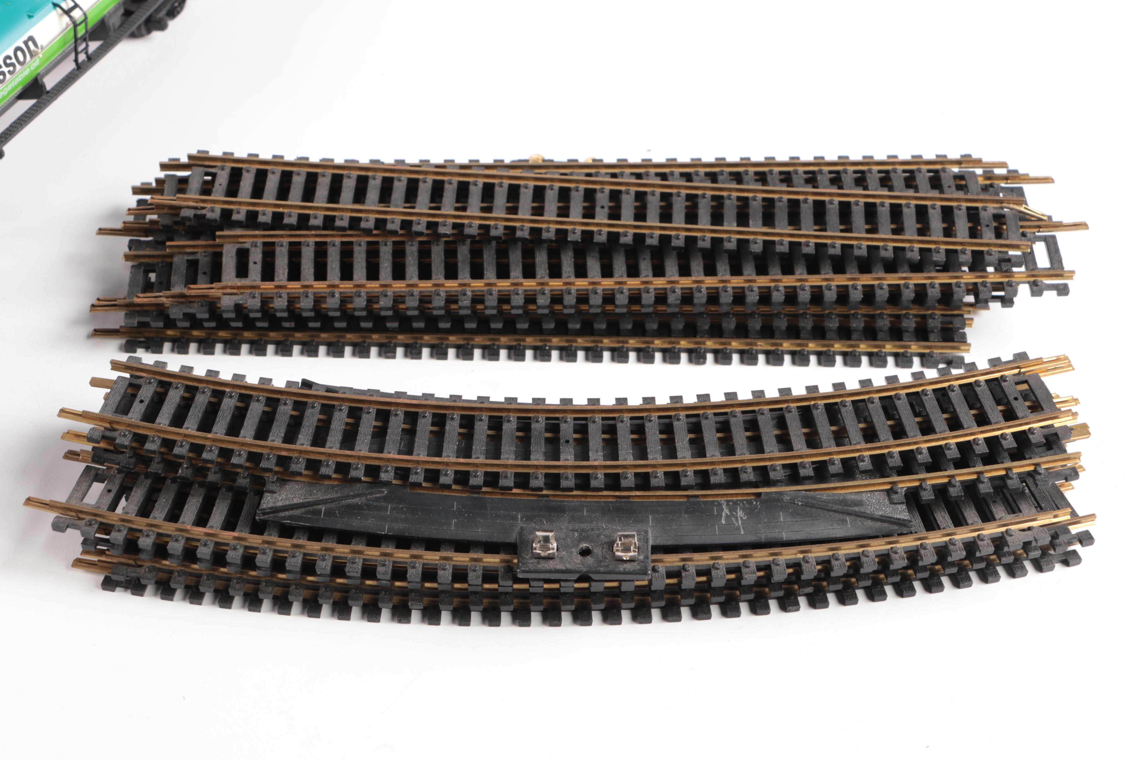 Tyco HO Scale Locomotive with More Train Cars, Late 20th Century