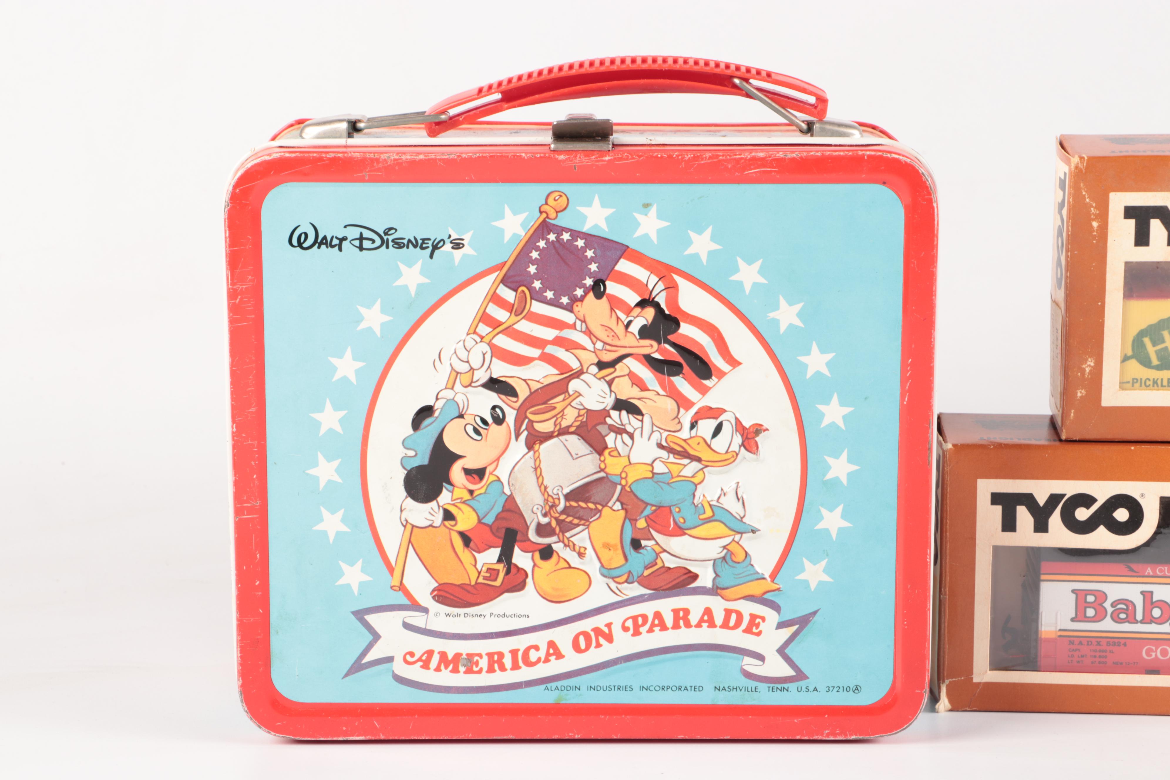 Tyco HO Scale Locomotive with More Train Cars, Late 20th Century