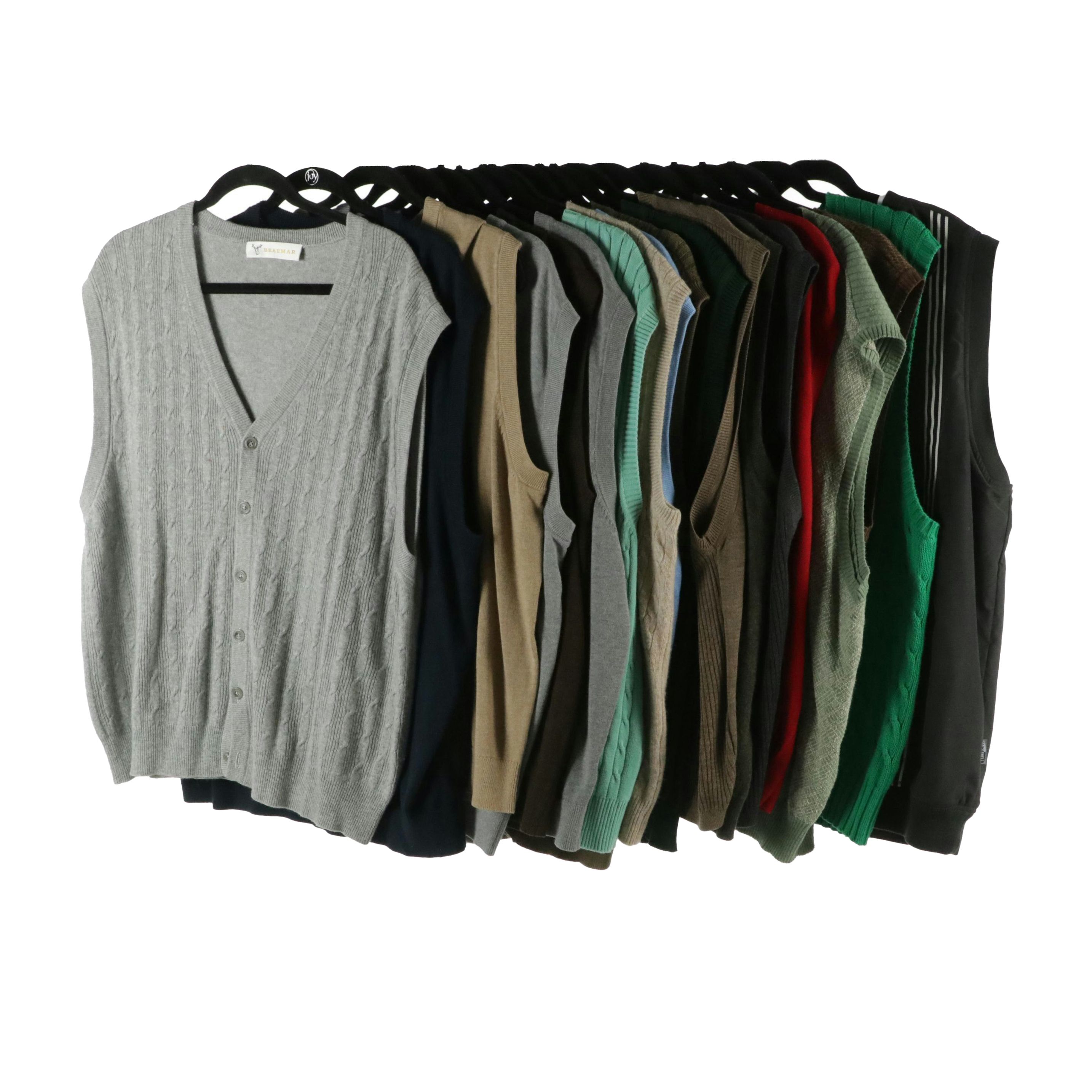 Men's Adidas Golf Vest, Polo Ralph Lauren, Braemar, and More Knit Sweater Vests