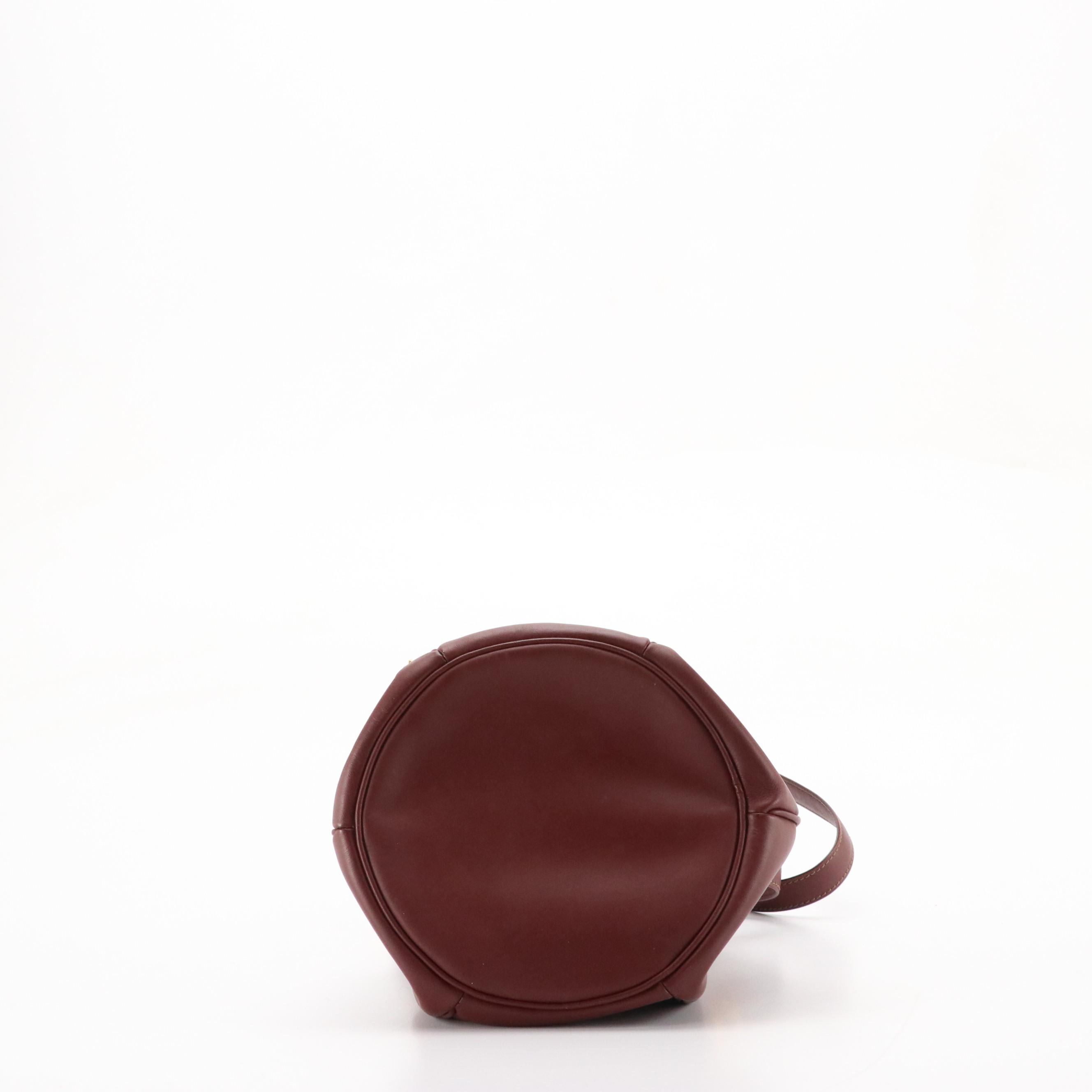 Cartier Must de Cartier Bucket Bag in Burgundy Leather