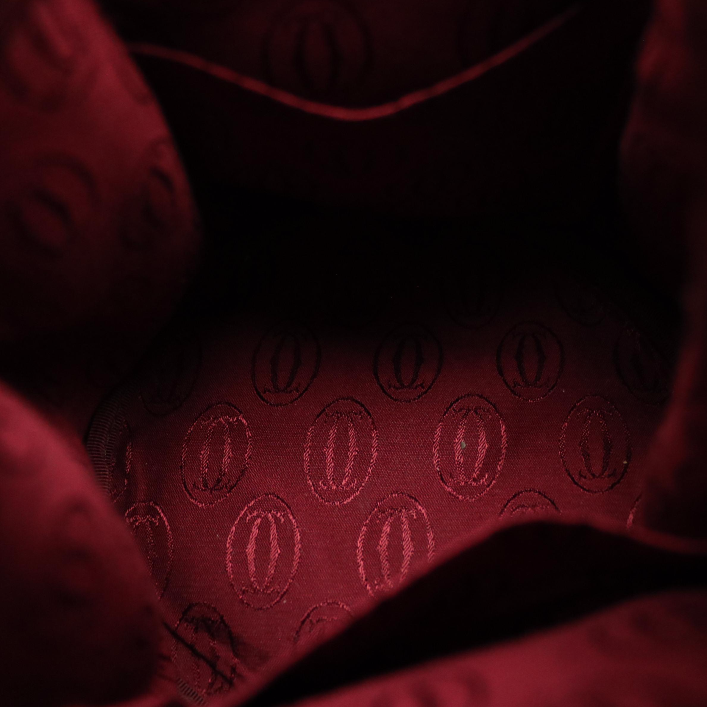 Cartier Must de Cartier Bucket Bag in Burgundy Leather