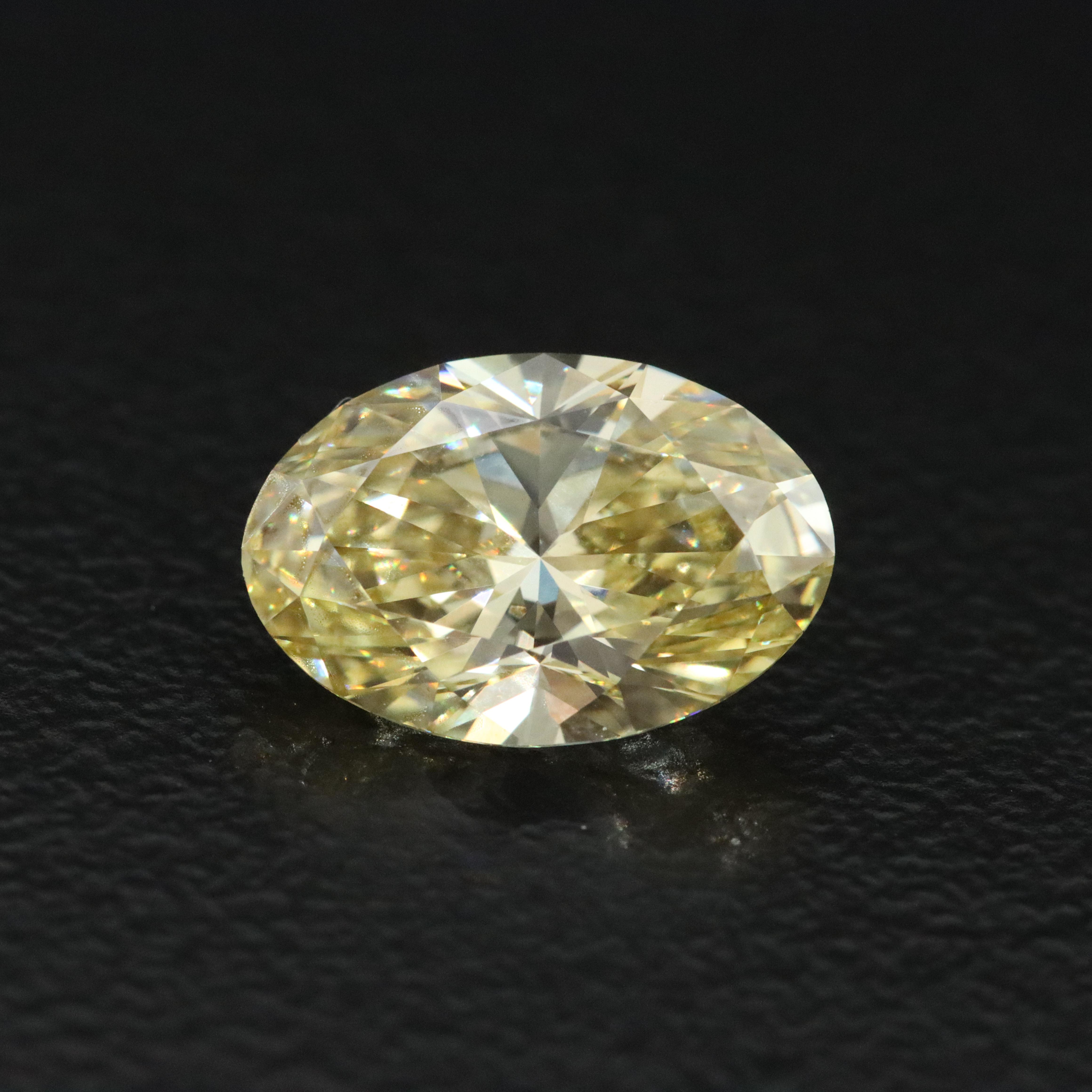 Loose 2.08 CT Lab Grown Fancy Yellow Diamond with IGI Report