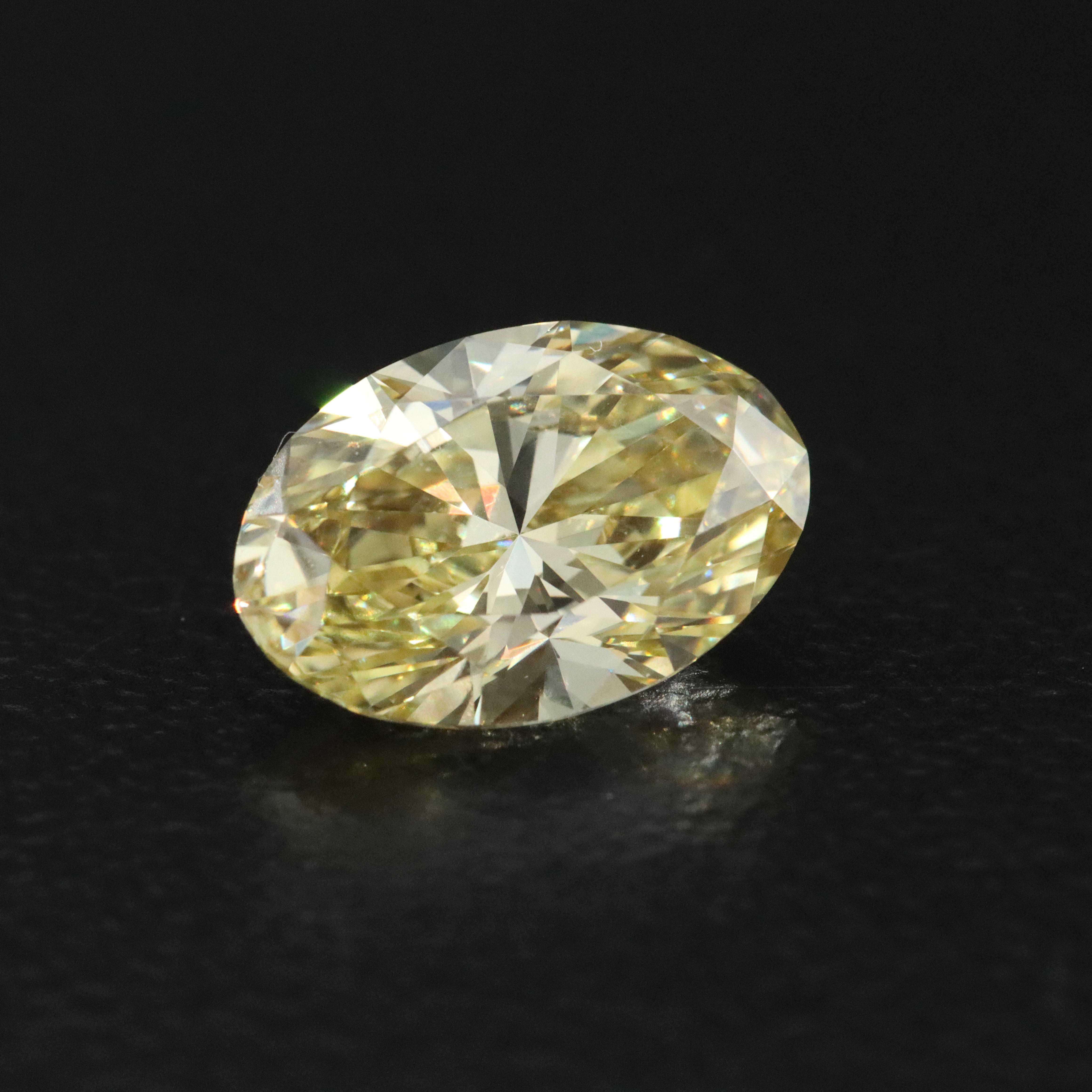 Loose 2.08 CT Lab Grown Fancy Yellow Diamond with IGI Report