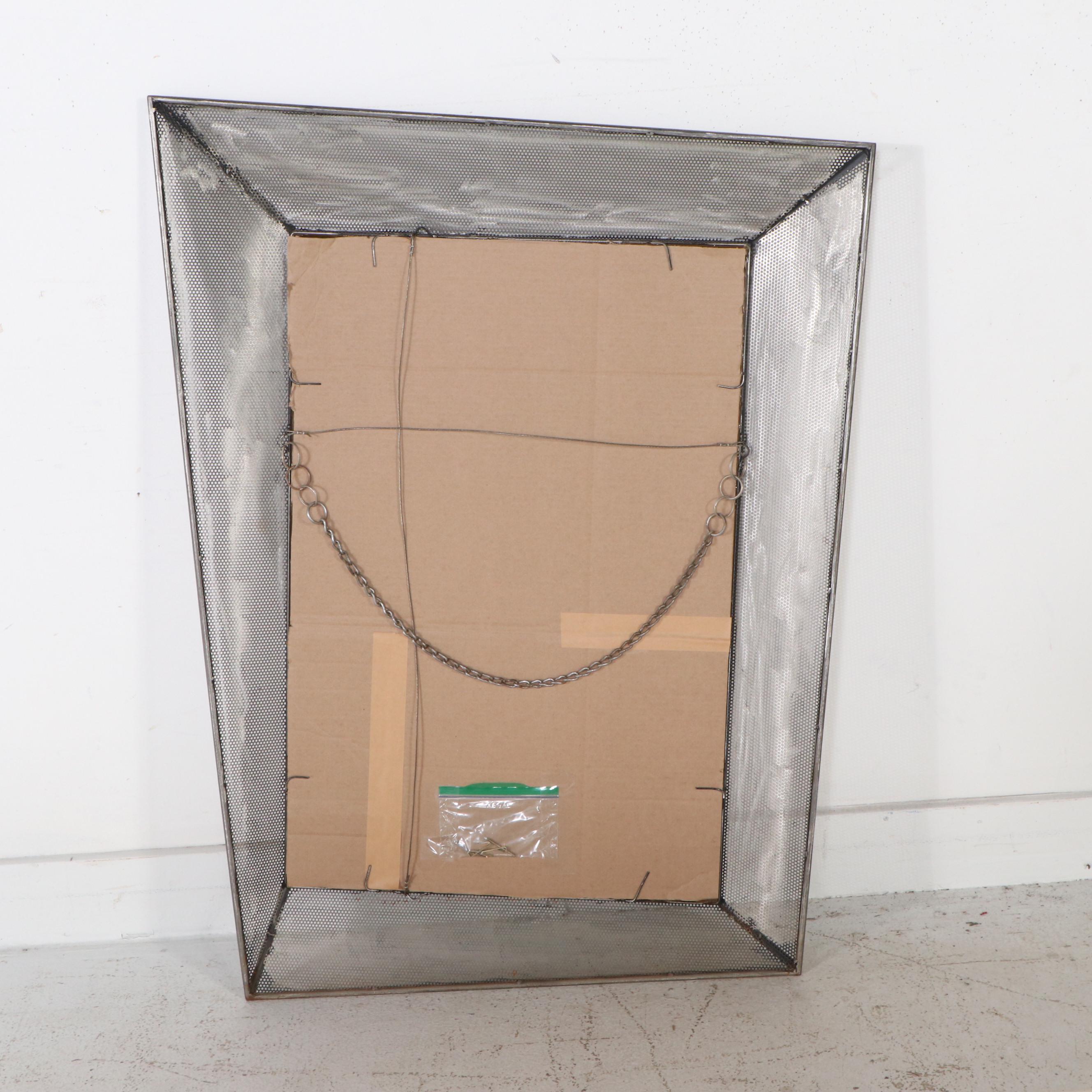 Uttermost Modern Perforated Metal Framed Wall Mirror